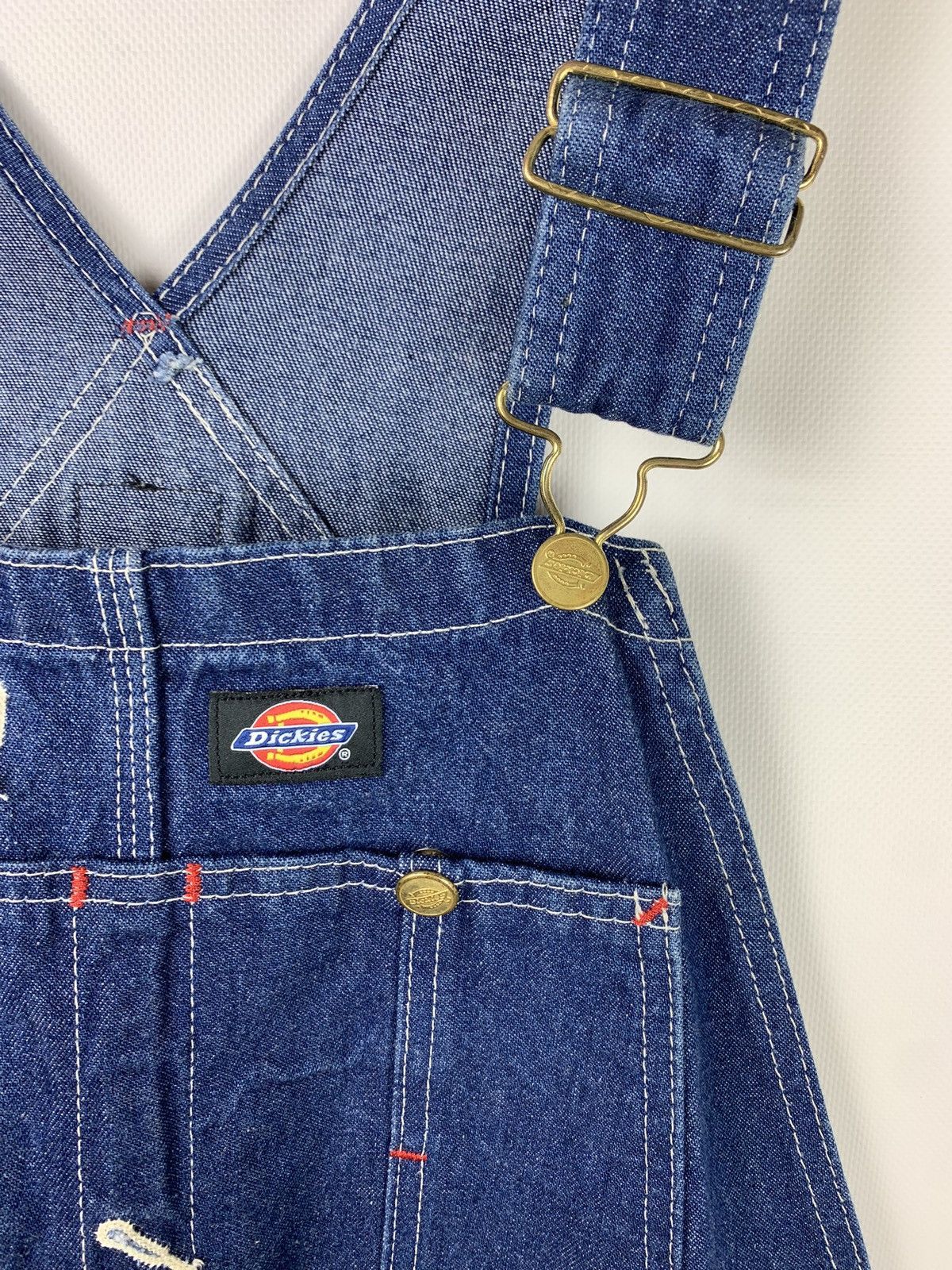 Dickies × Vintage Dickies vintage workwear denim bib overall size 34 x 32 blue Size US 34 / EU 50 - 9 Thumbnail