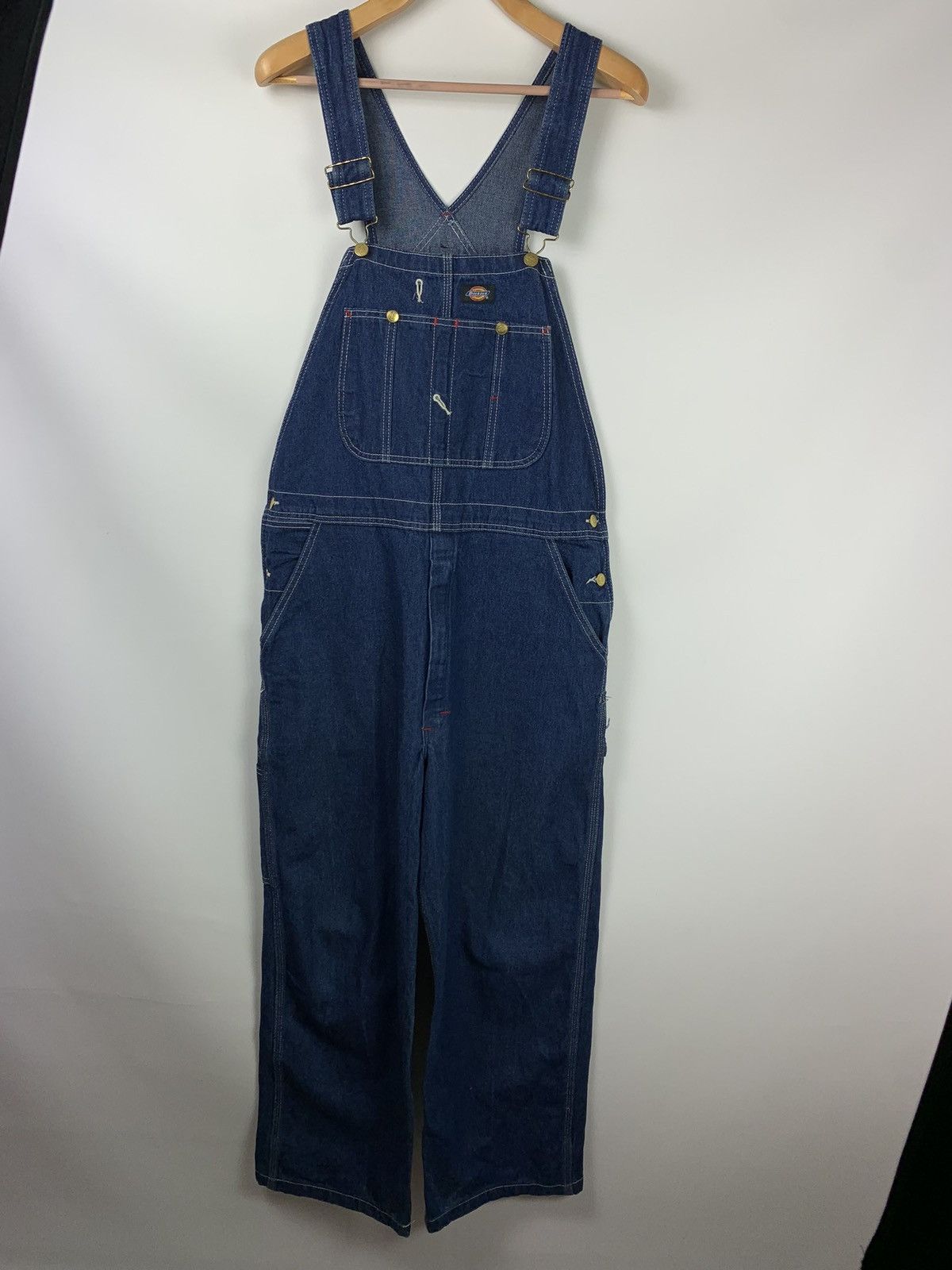 Dickies × Vintage Dickies vintage workwear denim bib overall size 34 x 32 blue Size US 34 / EU 50 - 1 Thumbnail