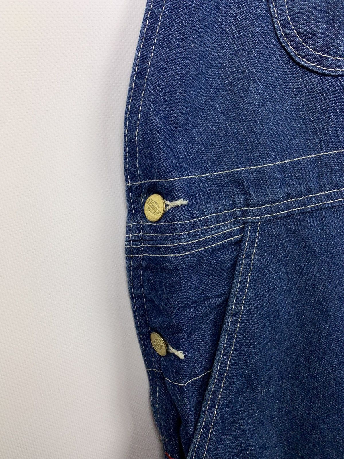 Dickies × Vintage Dickies vintage workwear denim bib overall size 34 x 32 blue Size US 34 / EU 50 - 8 Thumbnail