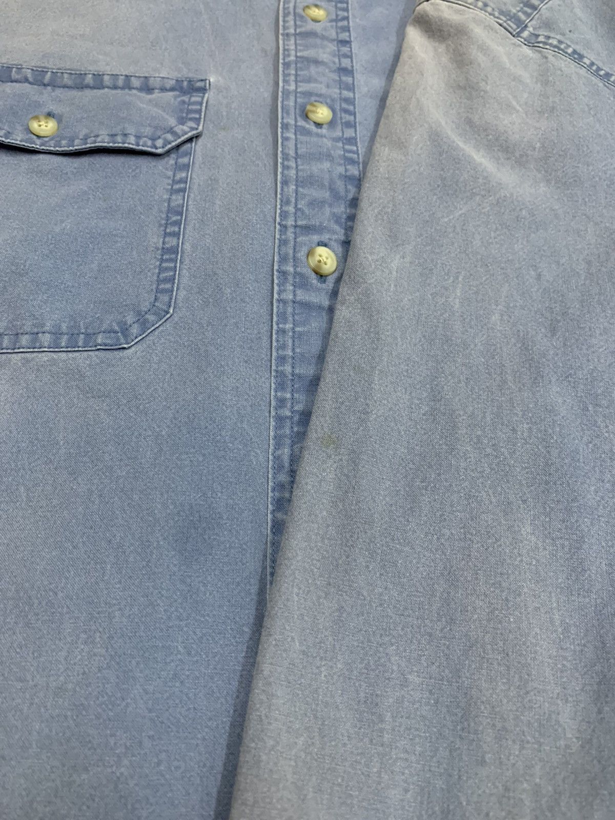 L.L. Bean LL Bean Distressed Faded Denim Long Sleeve Size US XL / EU 56 / 4 - 5 Thumbnail