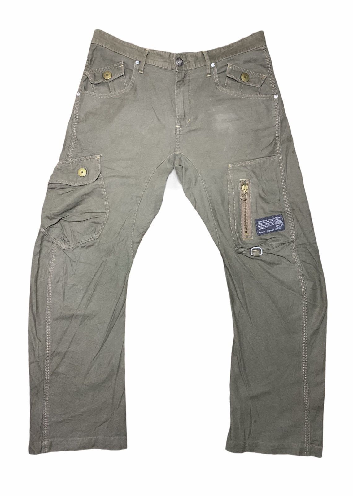 Image of Edwin Cargo Pants Vintage Style Model in Olive Green, Men's (Size 33)