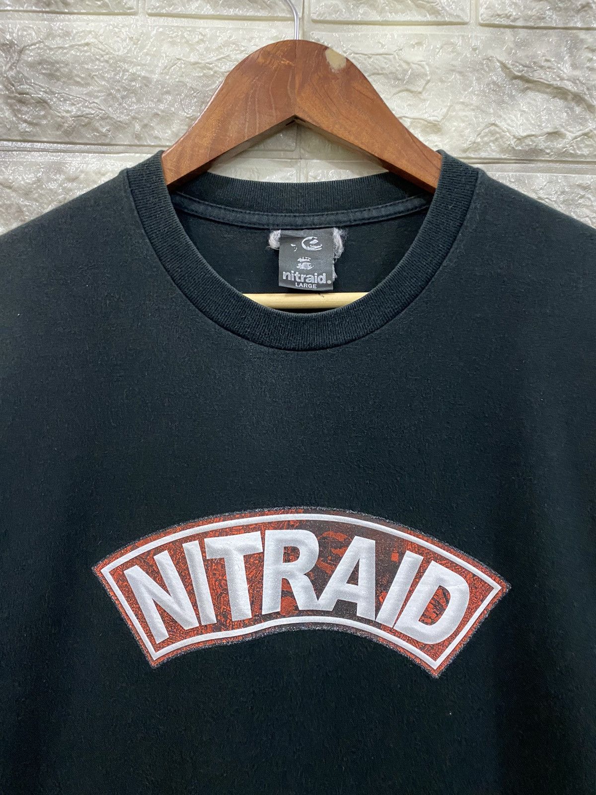 Nitraid × Vintage Vintage 90’s Nitraid Logo Black T-shirt Size US L / EU 52-54 / 3 - 2 Thumbnail