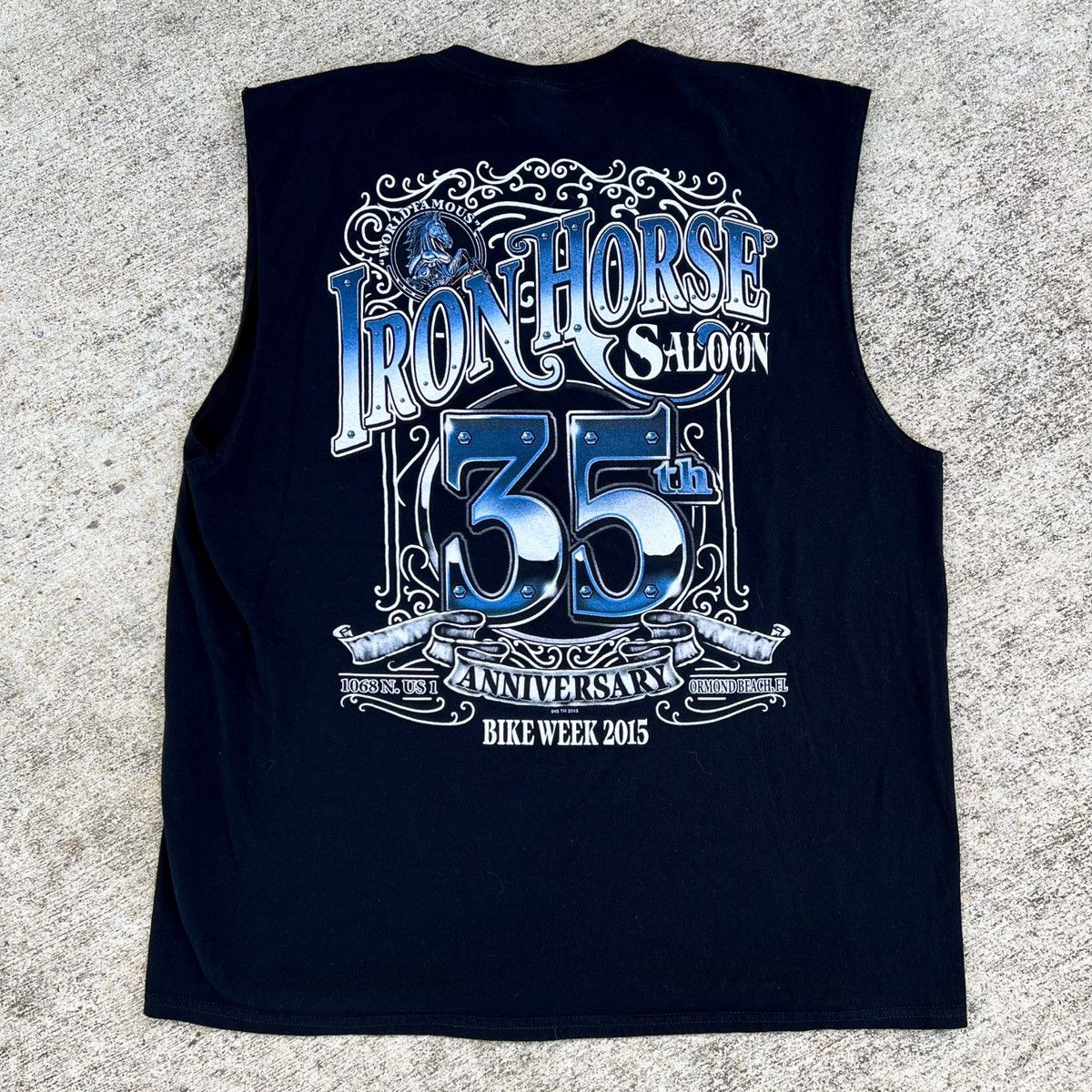 Vintage Iron Horse Saloon Biker 35th Anniversary Cut Off Tee Size US XL / EU 56 / 4 - 1 Thumbnail