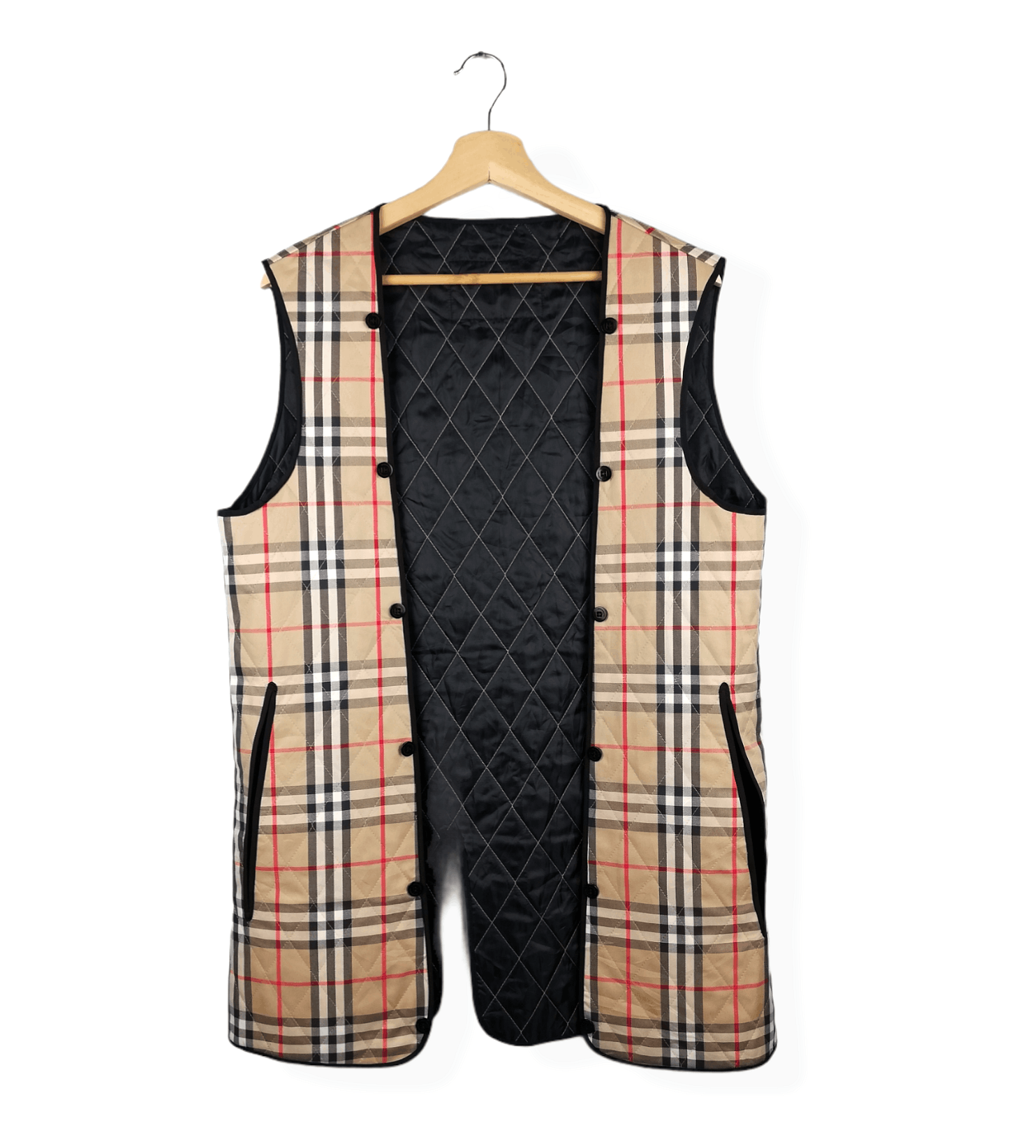 image of Accept Binding Burberry London Nova Check Lining Coat/vest, Men's (Size Medium)