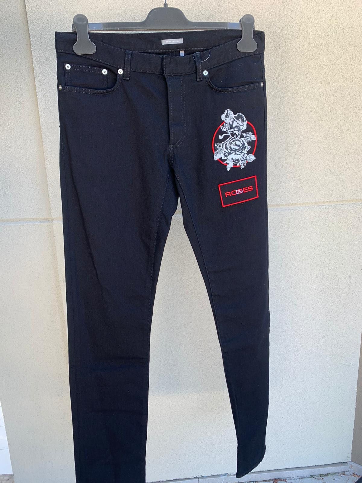 Dior Rose Embroidered 17.5 SL Denim Size US 31 - 3 Thumbnail