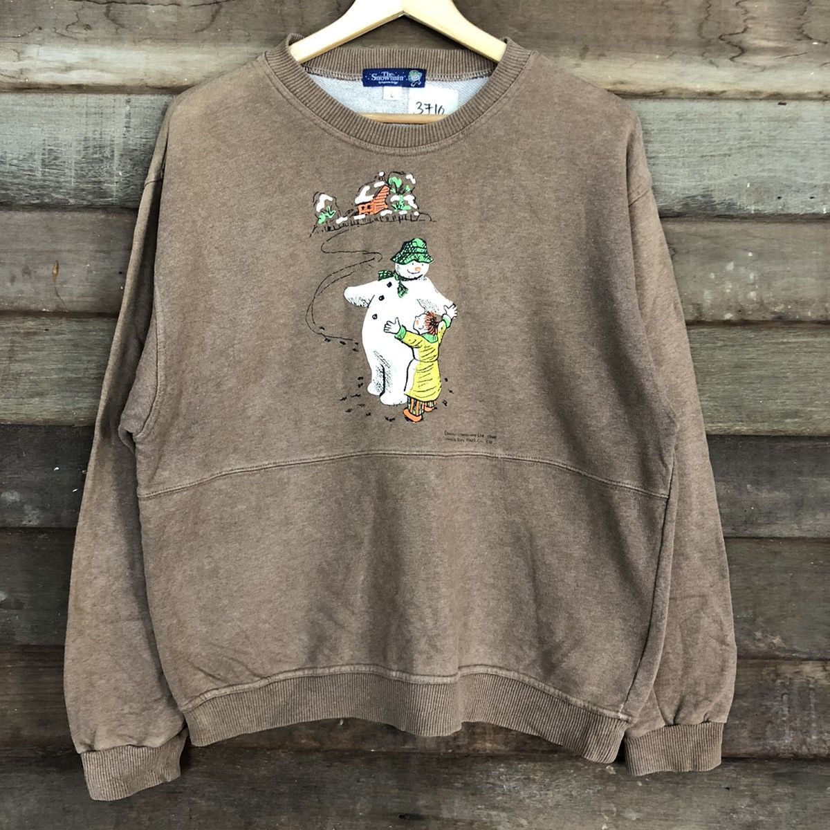 Vintage The Snowman vintage faded Brown Sweatshirt #3710 Size US L / EU 52-54 / 3 - 8 Thumbnail