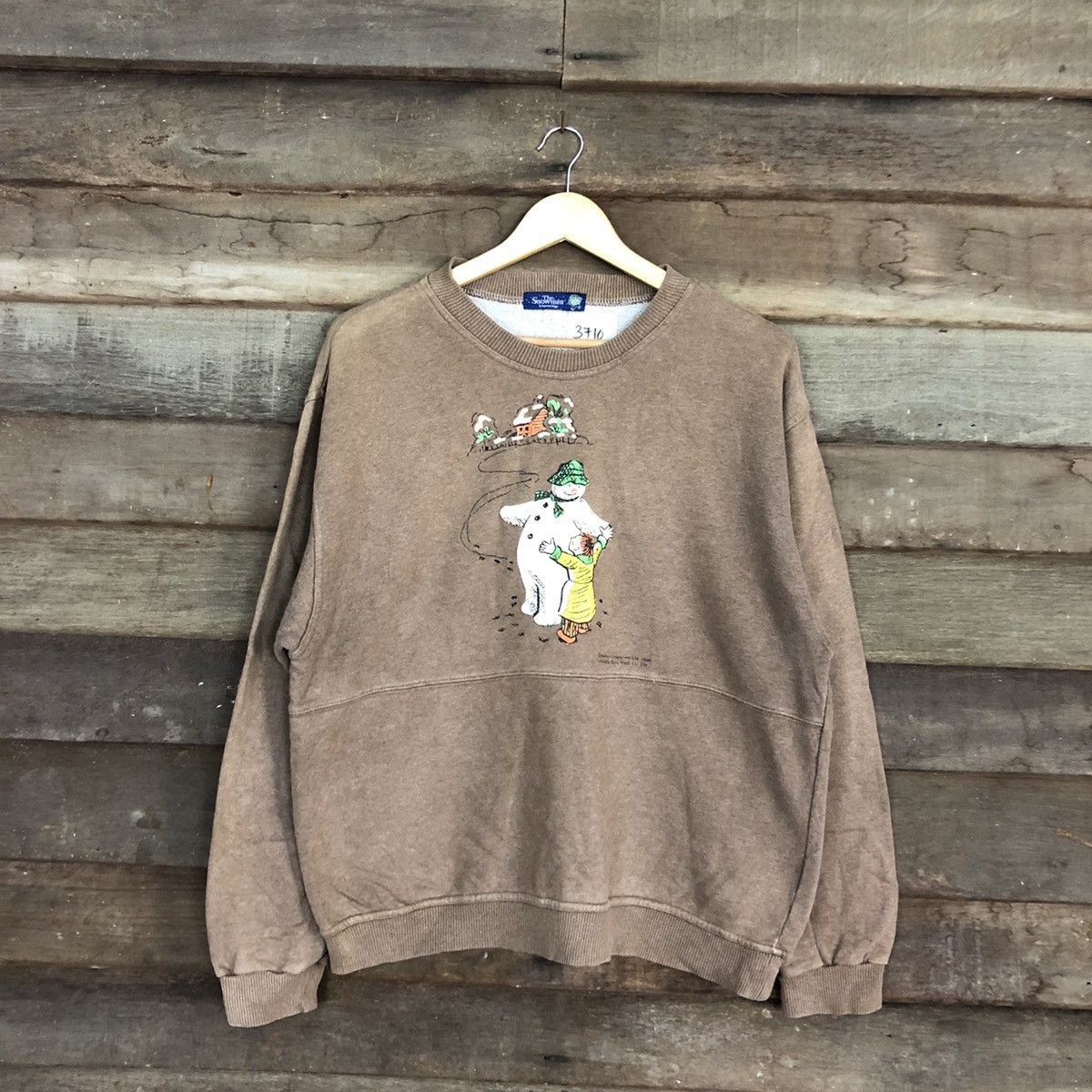 Vintage The Snowman vintage faded Brown Sweatshirt #3710 Size US L / EU 52-54 / 3 - 1 Thumbnail