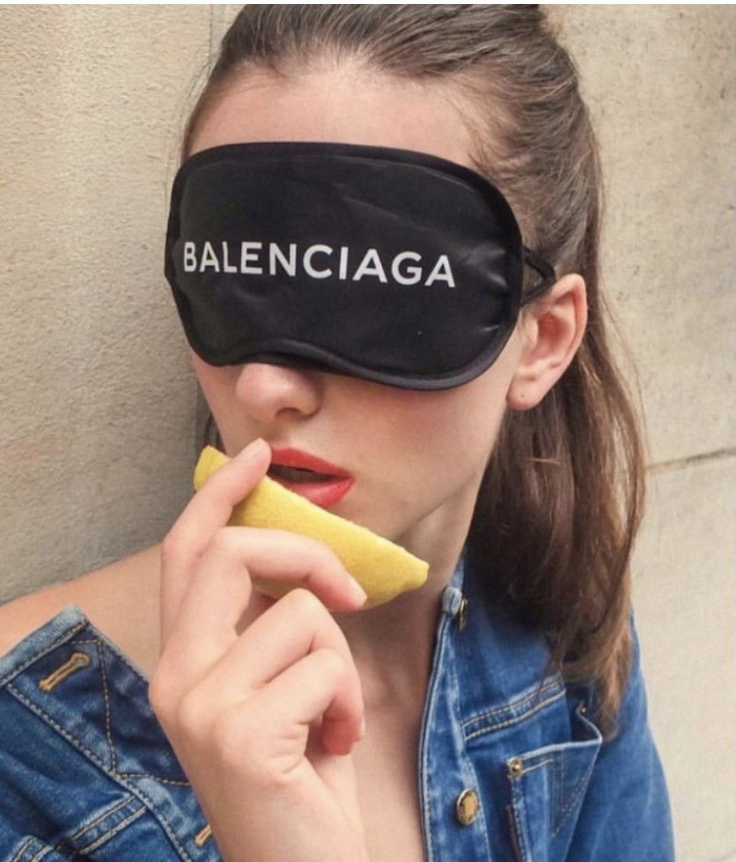 image of Balenciaga x Colette Sleeping Mask Eye Mask in Black, Men's