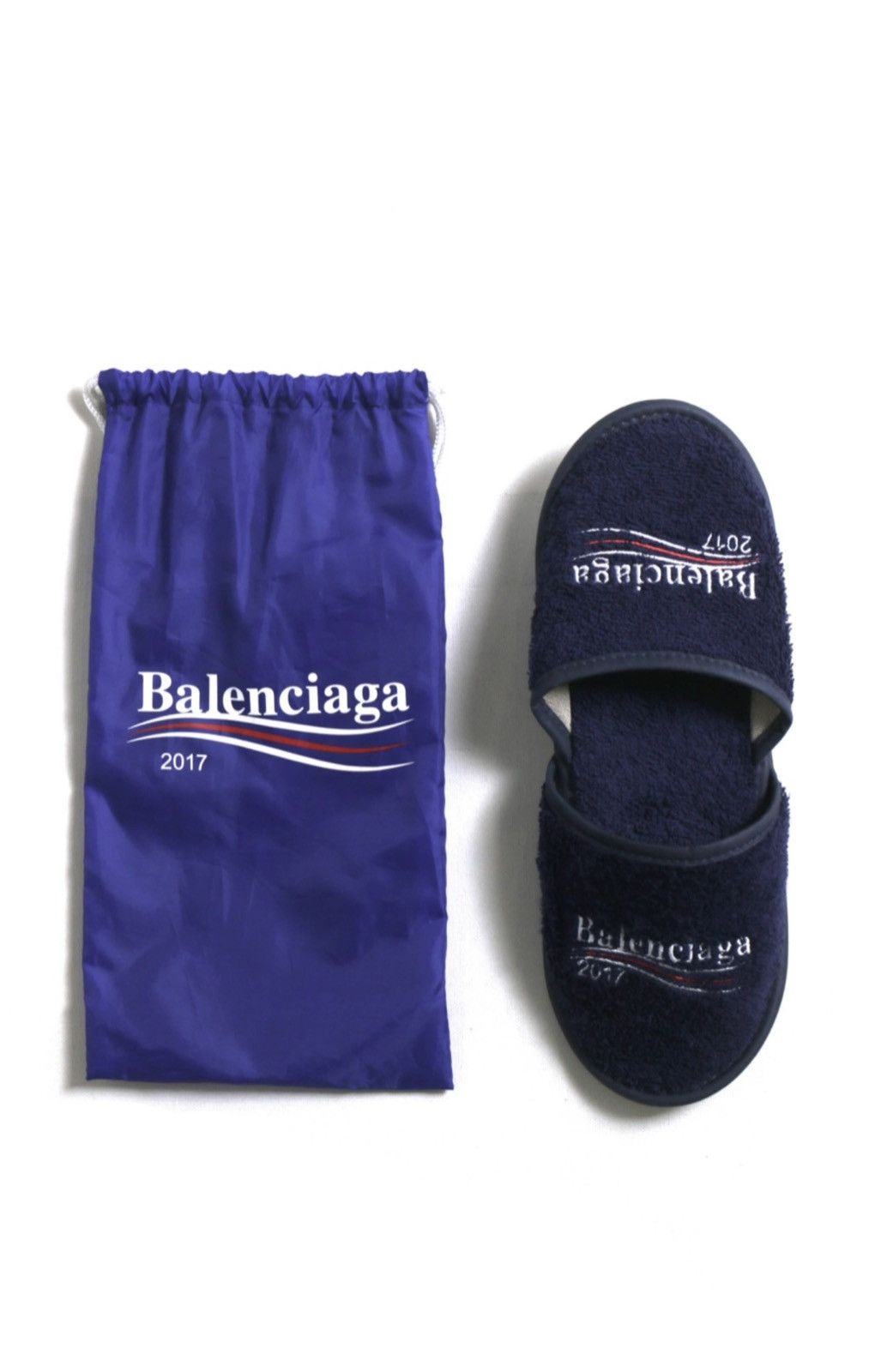 image of Balenciaga x Colette Hotel Slippers Sandals Slide In Shoes in Blue, Men's