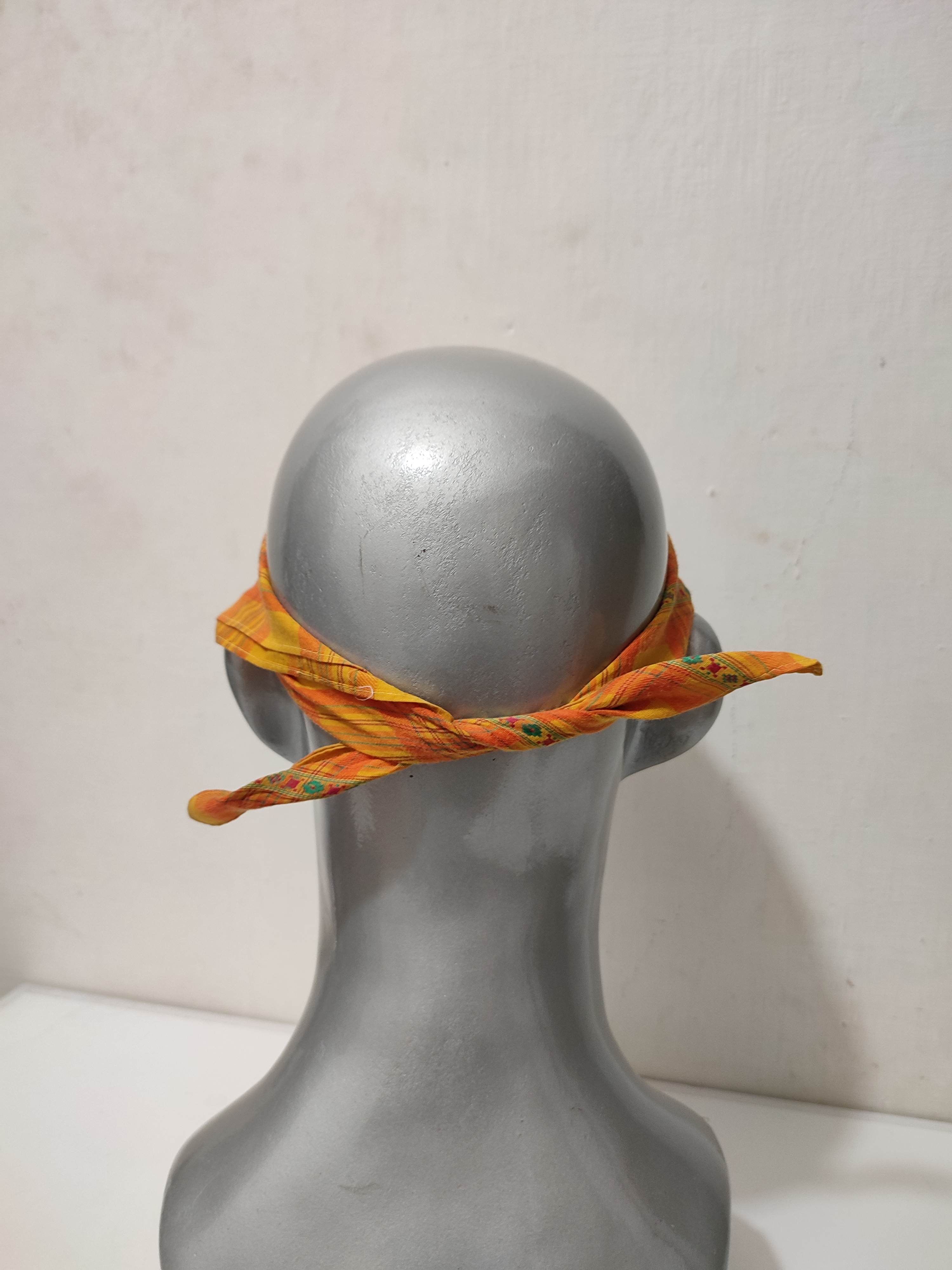 Kenzo Kenzo Orange Check Handkerchief Neckerchief Bandana masked Size ONE SIZE - 3 Thumbnail