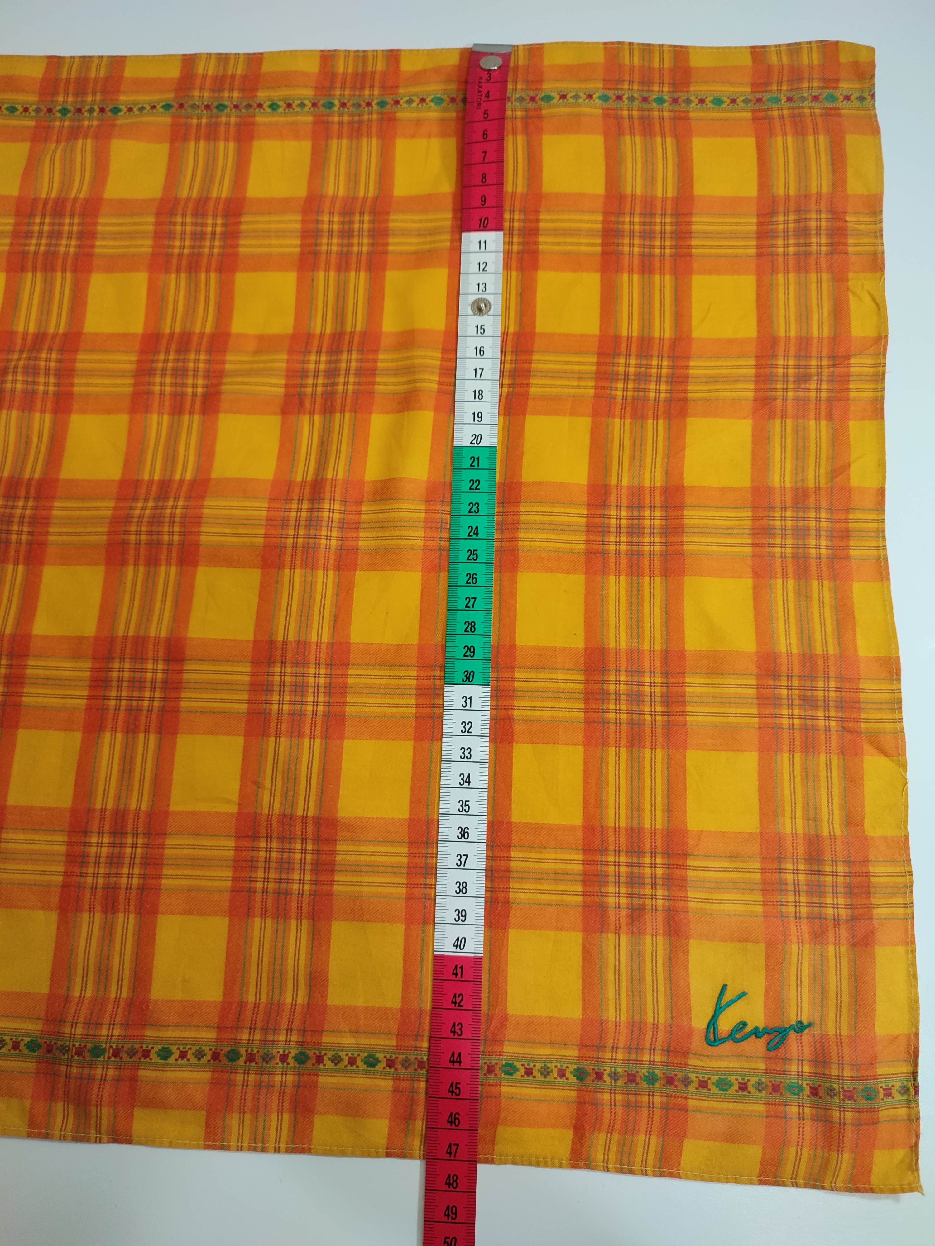 Kenzo Kenzo Orange Check Handkerchief Neckerchief Bandana masked Size ONE SIZE - 9 Thumbnail