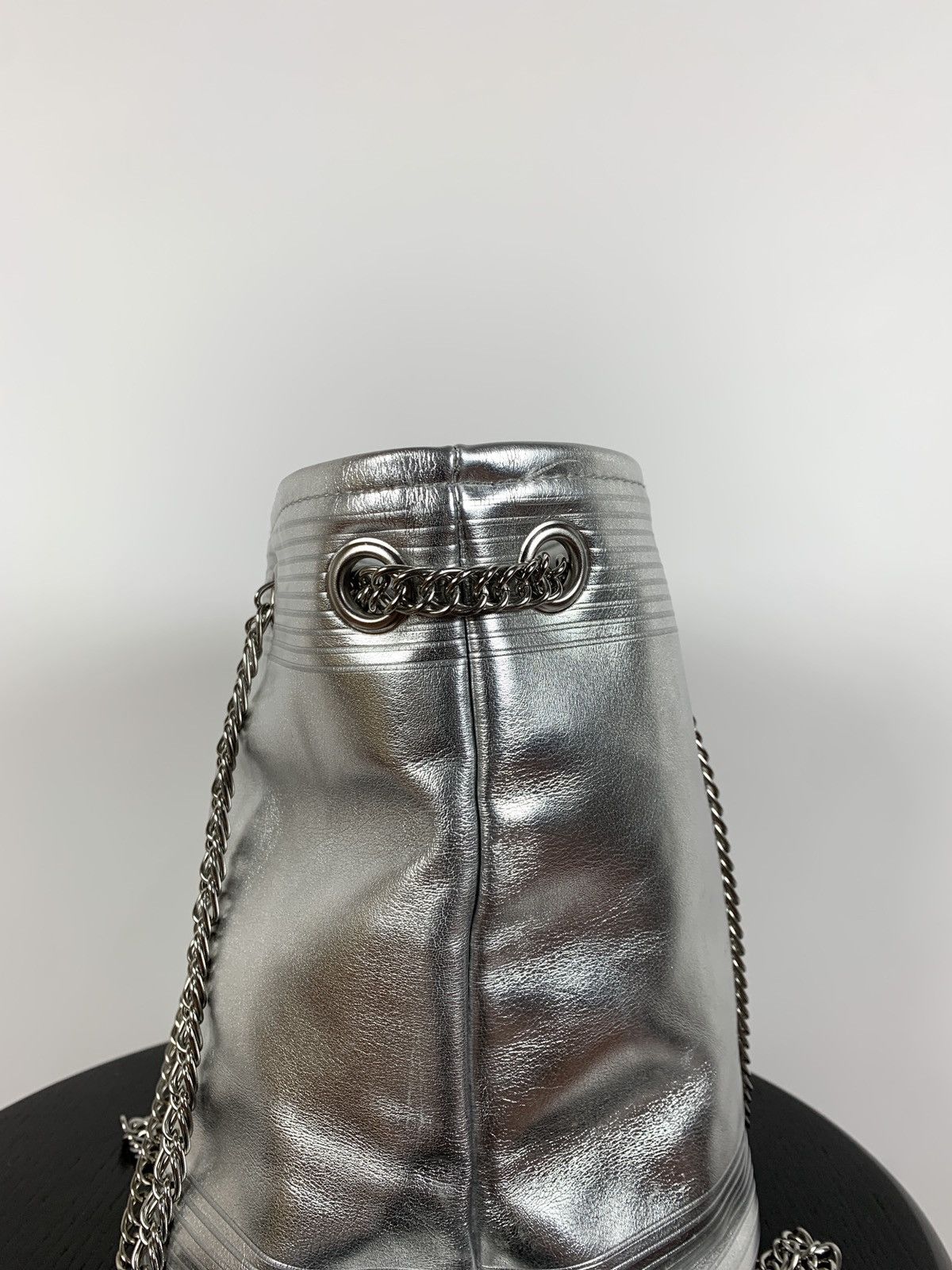Jean Paul Gaultier Jean Paul Gaultier Metallic Silver Bucket Chain Bag Size ONE SIZE - 16 Thumbnail
