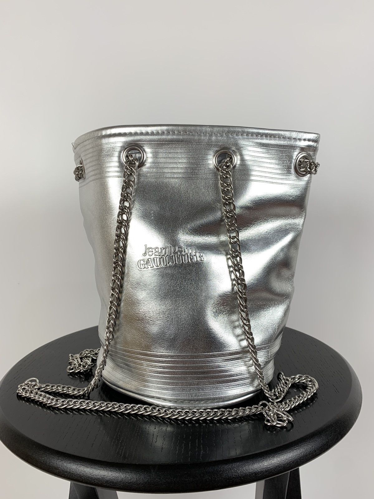 Jean Paul Gaultier Jean Paul Gaultier Metallic Silver Bucket Chain Bag Size ONE SIZE - 6 Thumbnail