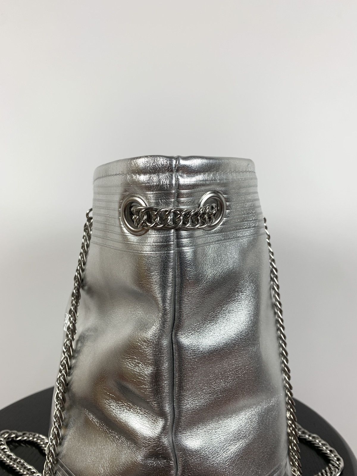 Jean Paul Gaultier Jean Paul Gaultier Metallic Silver Bucket Chain Bag Size ONE SIZE - 10 Thumbnail