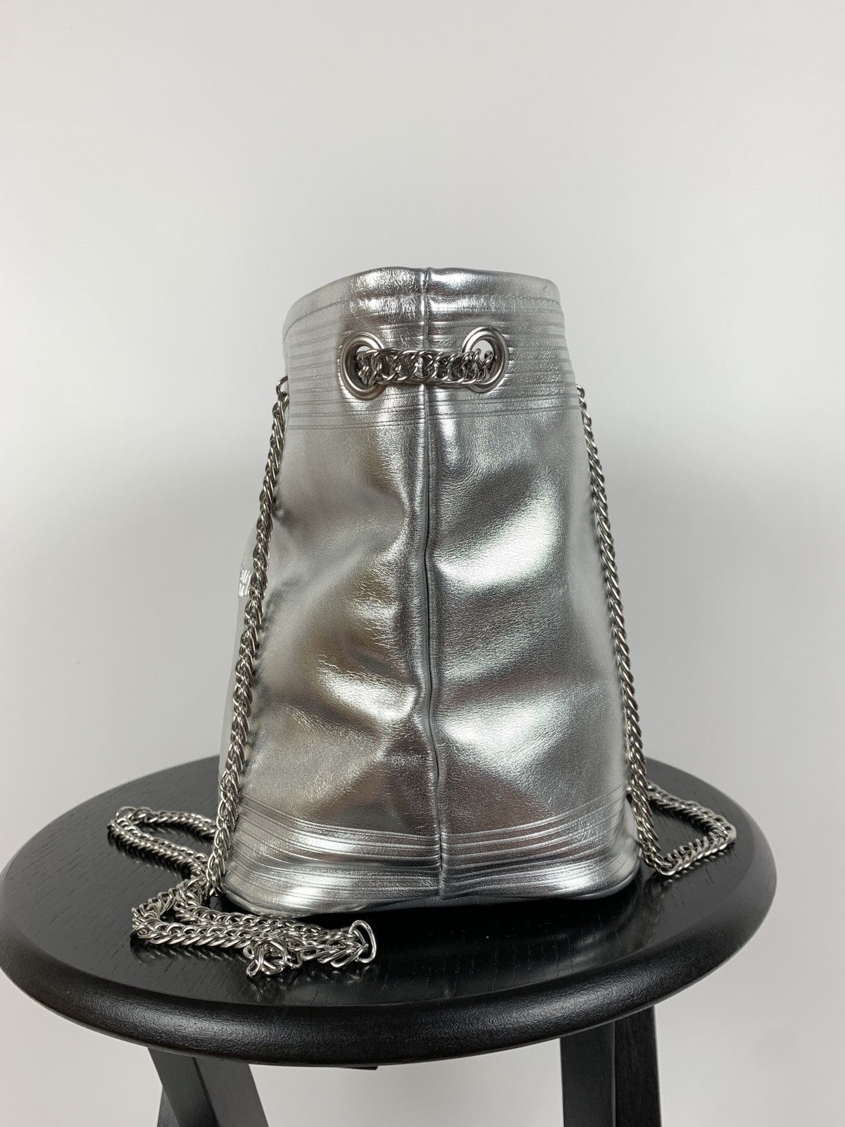 Jean Paul Gaultier Jean Paul Gaultier Metallic Silver Bucket Chain Bag Size ONE SIZE - 9 Thumbnail