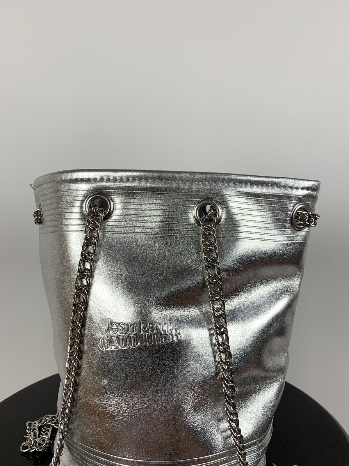 Jean Paul Gaultier Jean Paul Gaultier Metallic Silver Bucket Chain Bag Size ONE SIZE - 7 Thumbnail