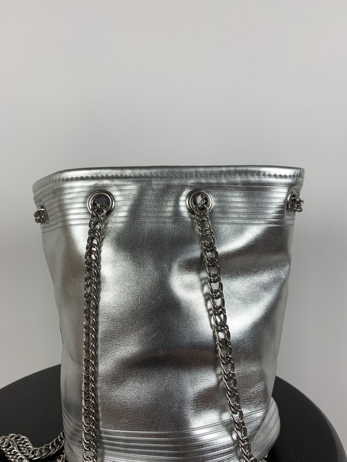 Jean Paul Gaultier Jean Paul Gaultier Metallic Silver Bucket Chain Bag Size ONE SIZE - 13 Thumbnail