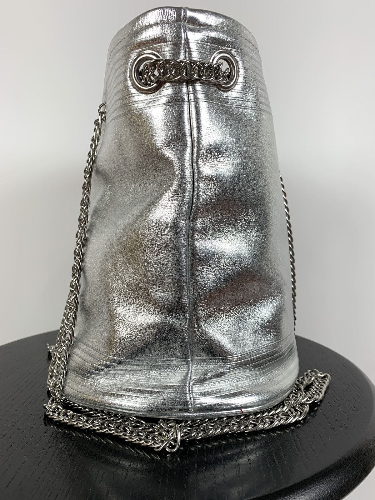 Jean Paul Gaultier Jean Paul Gaultier Metallic Silver Bucket Chain Bag Size ONE SIZE - 17 Thumbnail
