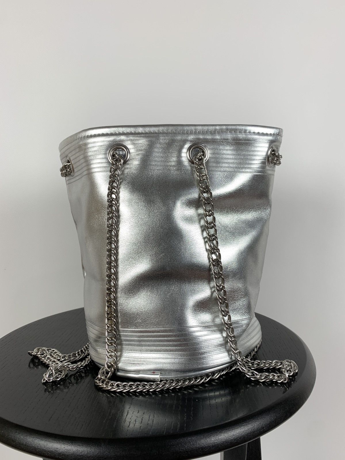 Jean Paul Gaultier Jean Paul Gaultier Metallic Silver Bucket Chain Bag Size ONE SIZE - 12 Thumbnail