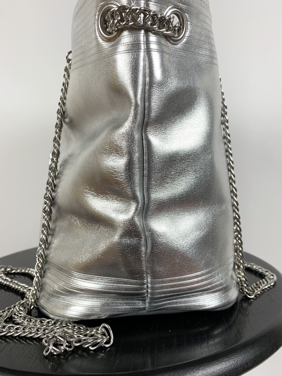 Jean Paul Gaultier Jean Paul Gaultier Metallic Silver Bucket Chain Bag Size ONE SIZE - 11 Thumbnail