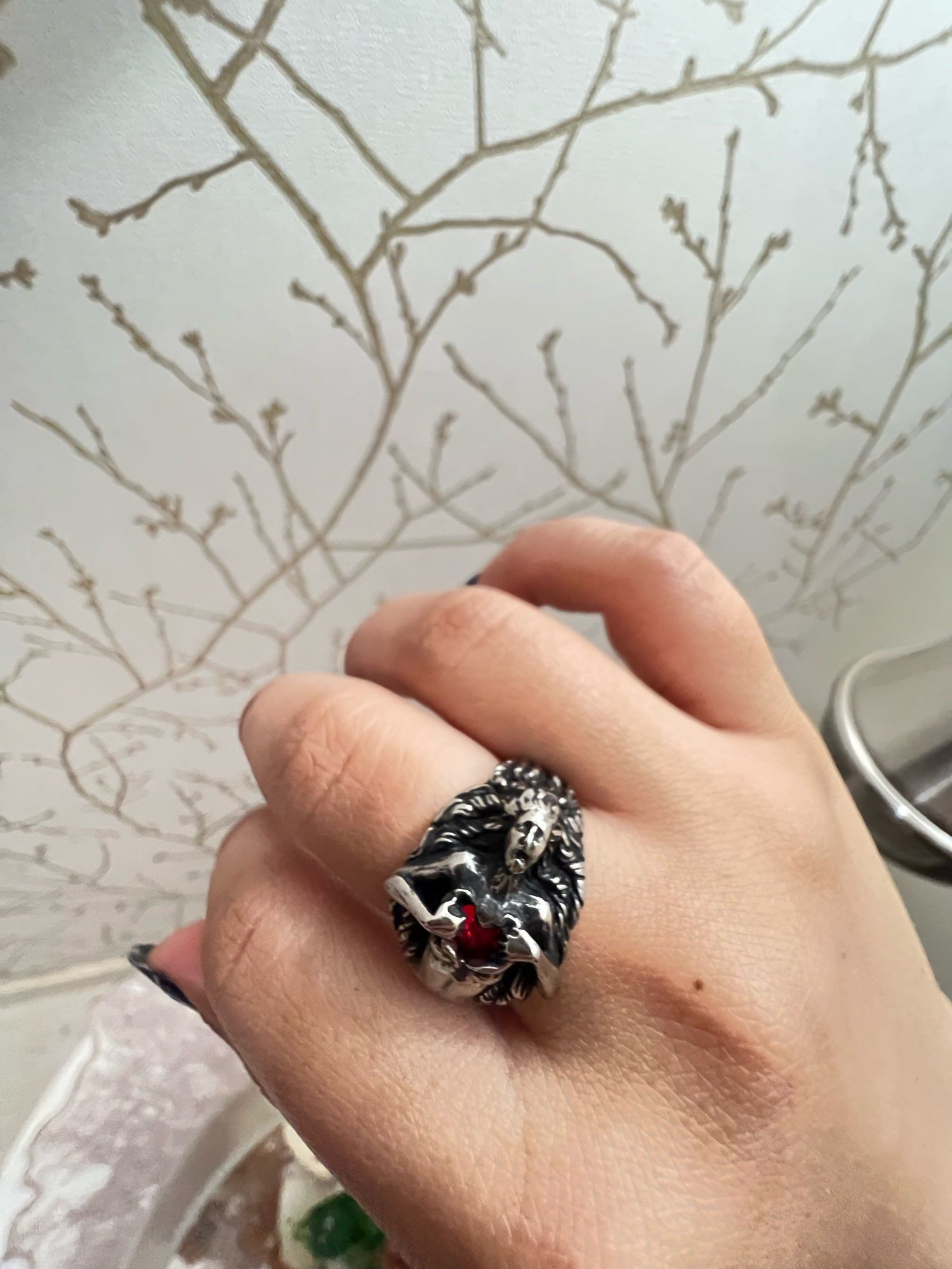 Jewelry Goddess Red Stone Ring Size ONE SIZE - 3 Thumbnail