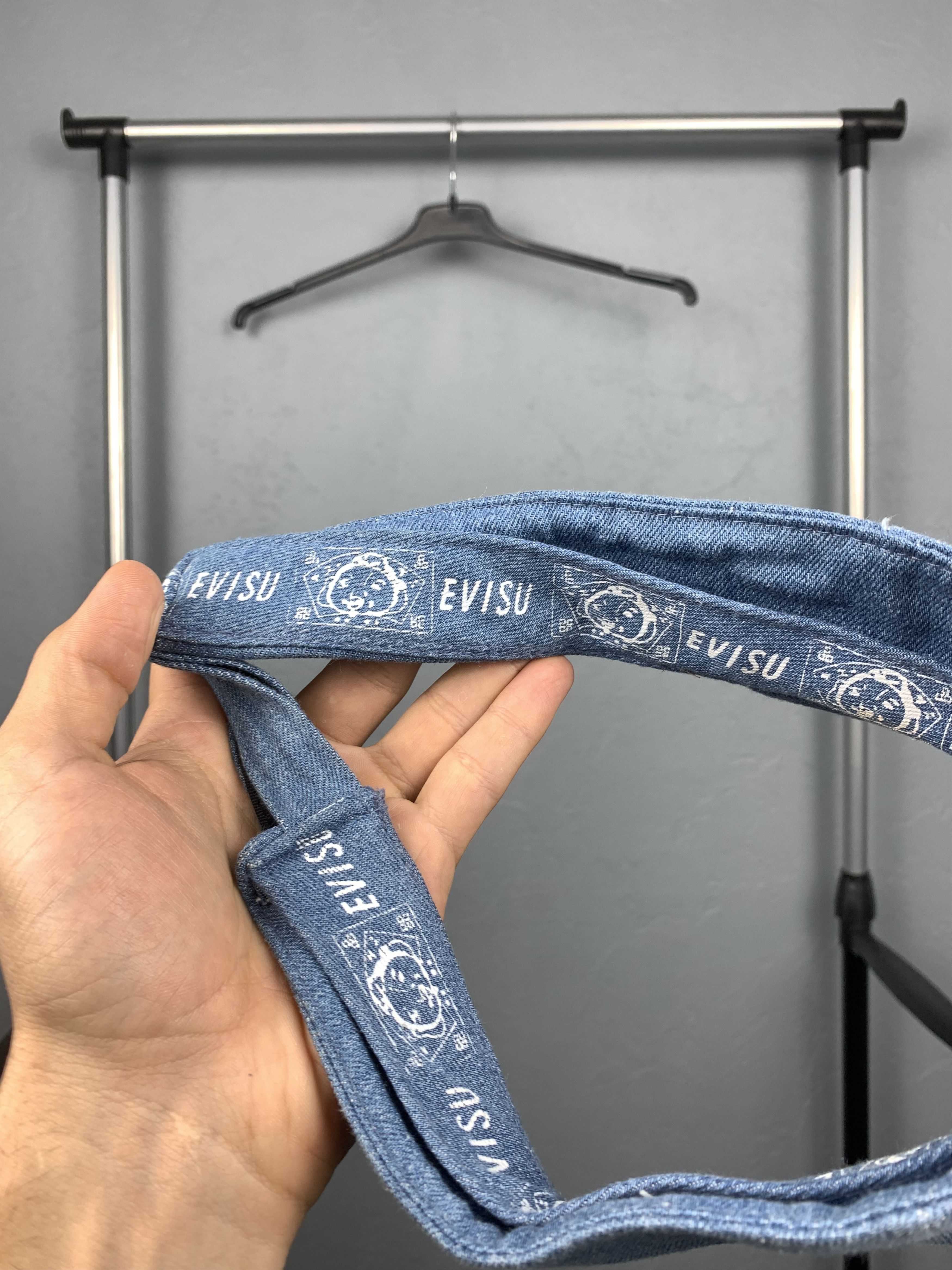 Evisu × Vintage Evisu Vintage Denim Visor Hat Cap Size ONE SIZE - 3 Thumbnail