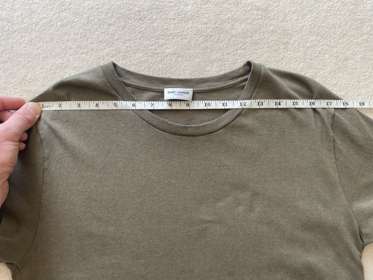 Saint Laurent Paris $550 Saint Laurent Rive Gauche logo t shirt olive khaki Size US S / EU 44-46 / 1 - 7 Thumbnail