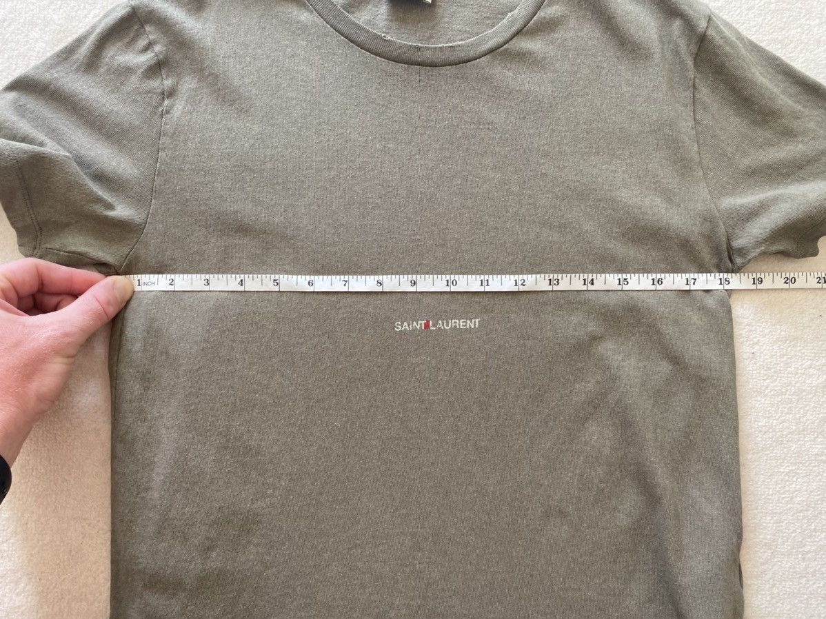 Saint Laurent Paris $550 Saint Laurent Rive Gauche logo t shirt olive khaki Size US S / EU 44-46 / 1 - 6 Thumbnail