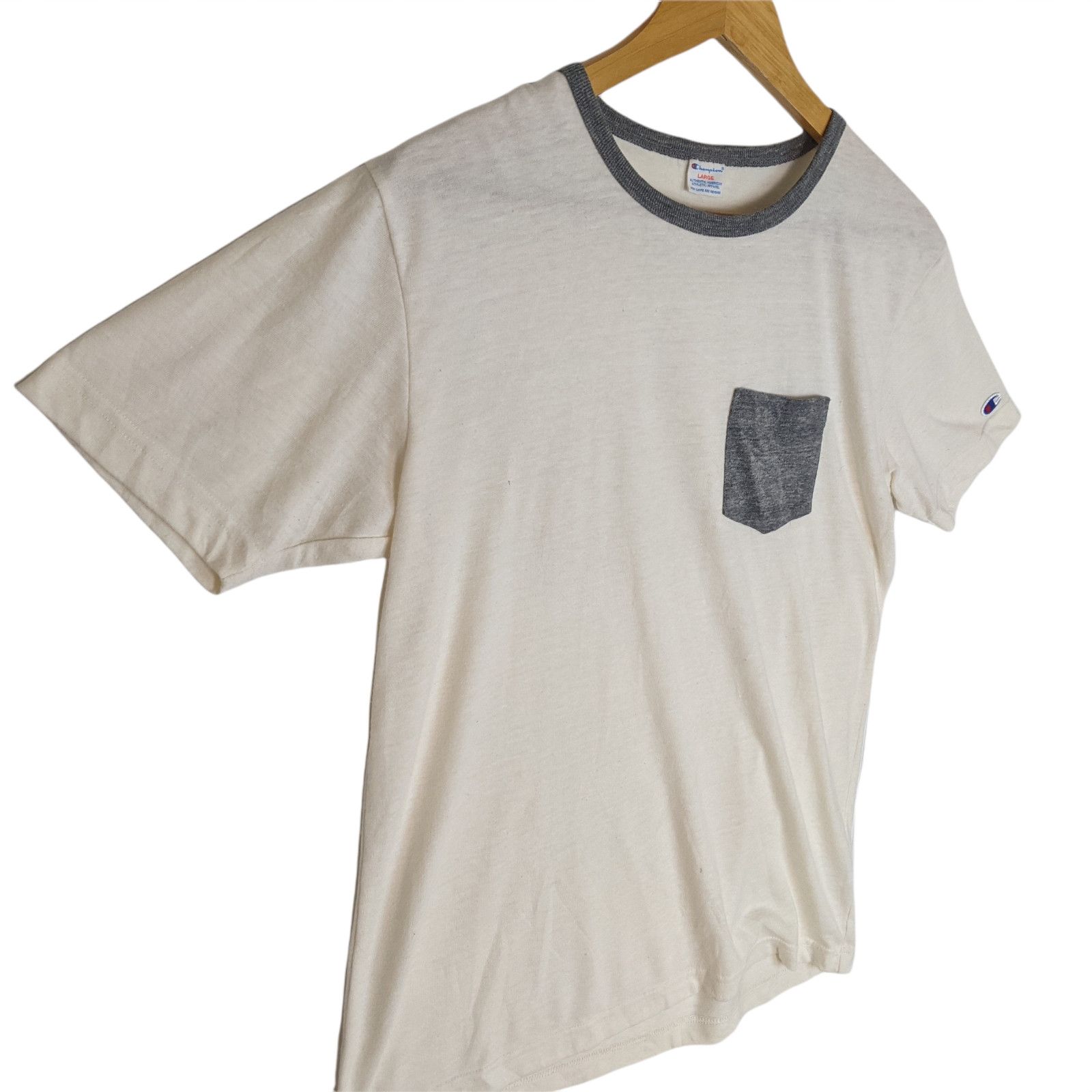 Champion Vintage 90's CHAMPION Plain Pocket T-Shirt Size US L / EU 52-54 / 3 - 3 Thumbnail
