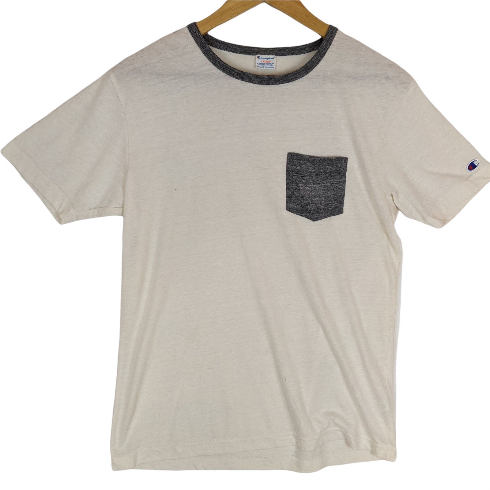 Champion Vintage 90's CHAMPION Plain Pocket T-Shirt Size US L / EU 52-54 / 3 - 2 Thumbnail