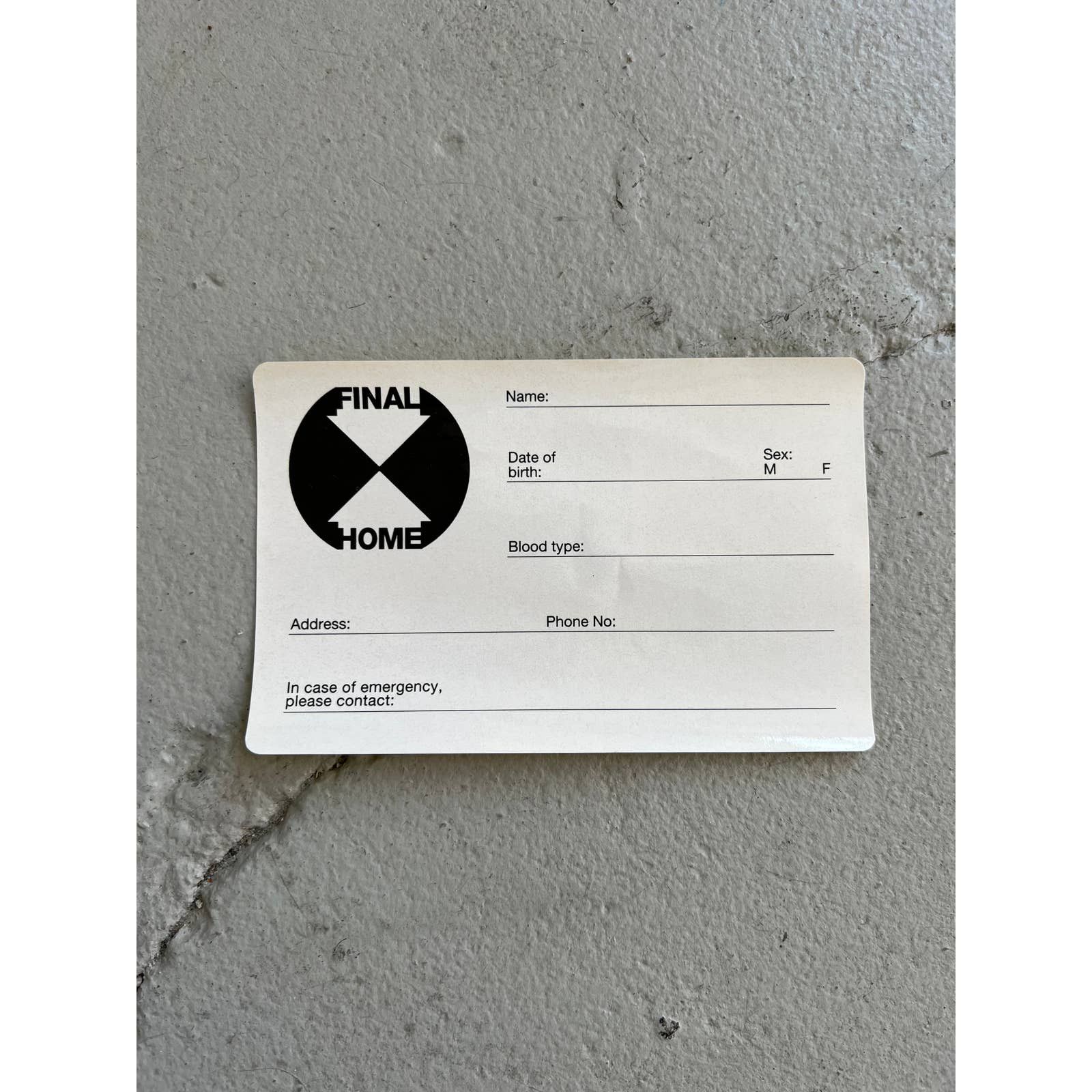 Final Home Final Home ID Sticker Size ONE SIZE - 2 Thumbnail