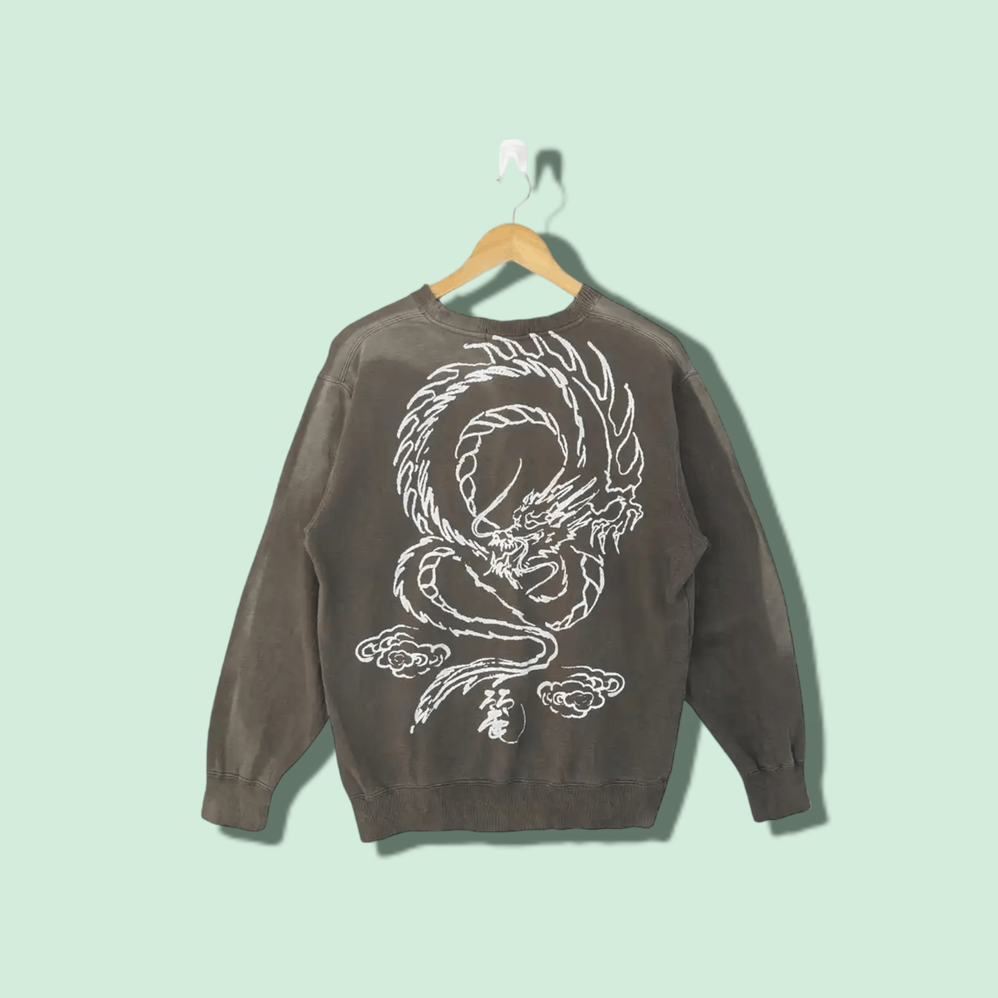 Japanese Brand MODERN LABEL Motorcycle Dragon Print All Over Sweatshirt Size US M / EU 48-50 / 2 - 1 Thumbnail