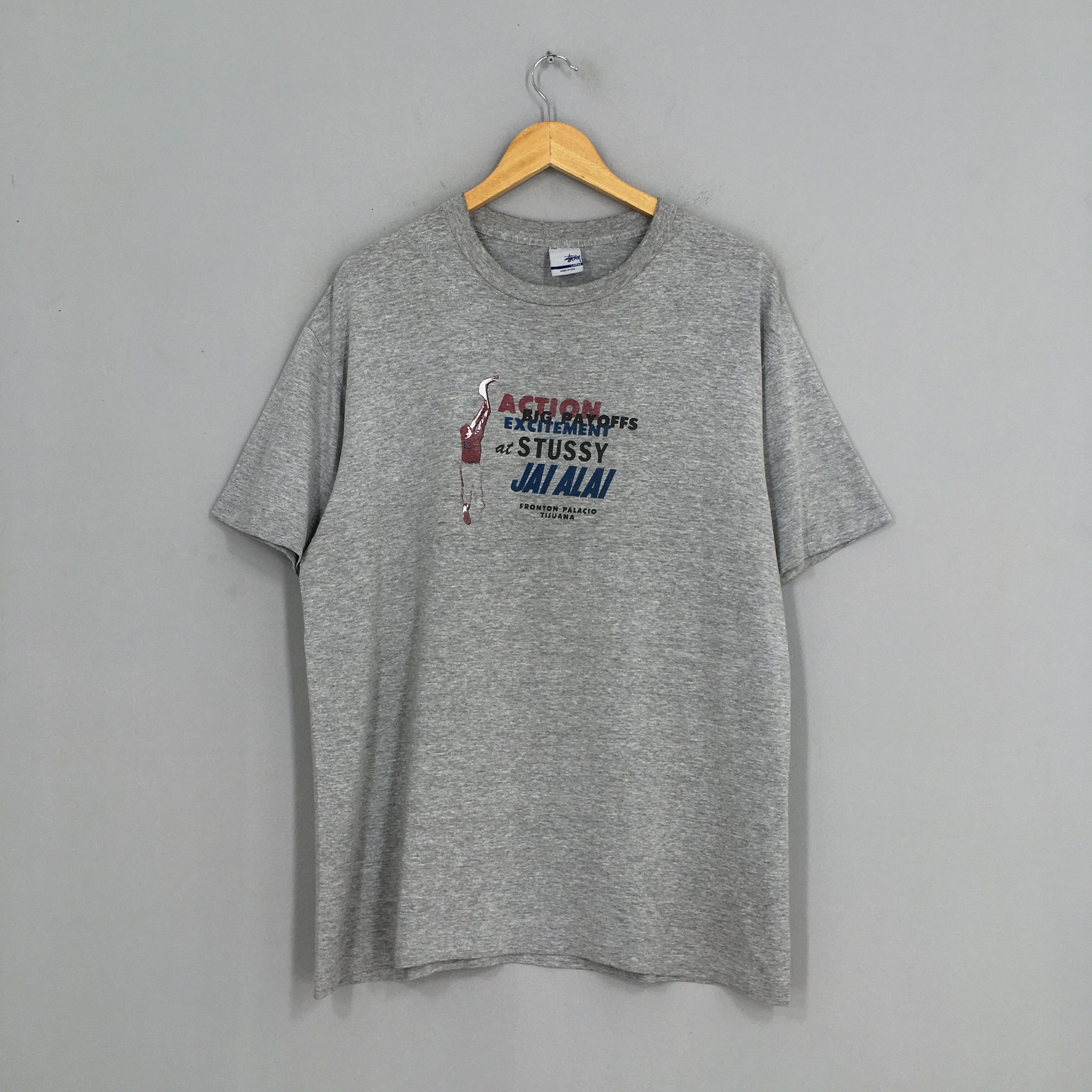 00'S Stussy Surf Skate T-shirt, Men's XL cotton gray type Vintage Second Hand main image 0