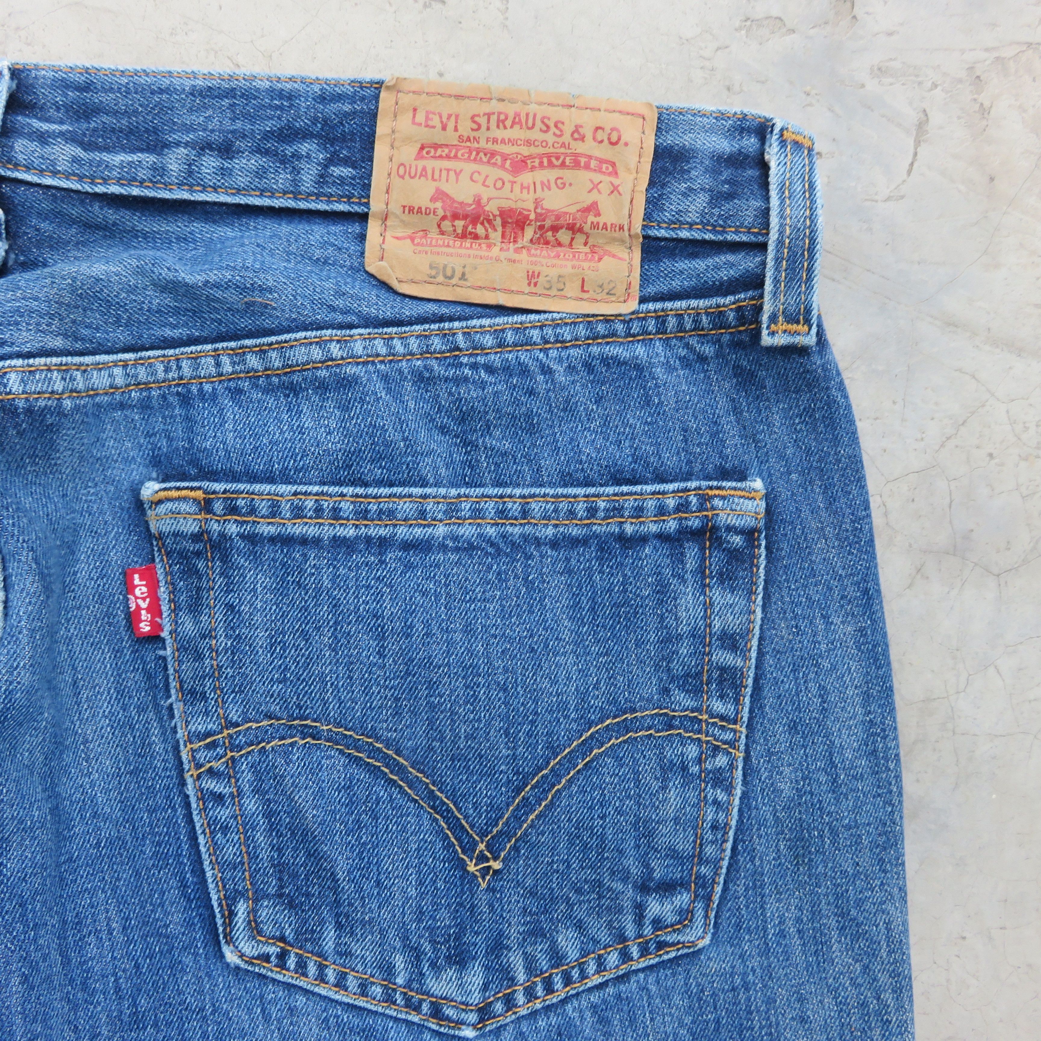 Levi's × Vintage Vintage 90s Levis 501 Denim Jeans 35X32 Size US 37 - 10 Thumbnail