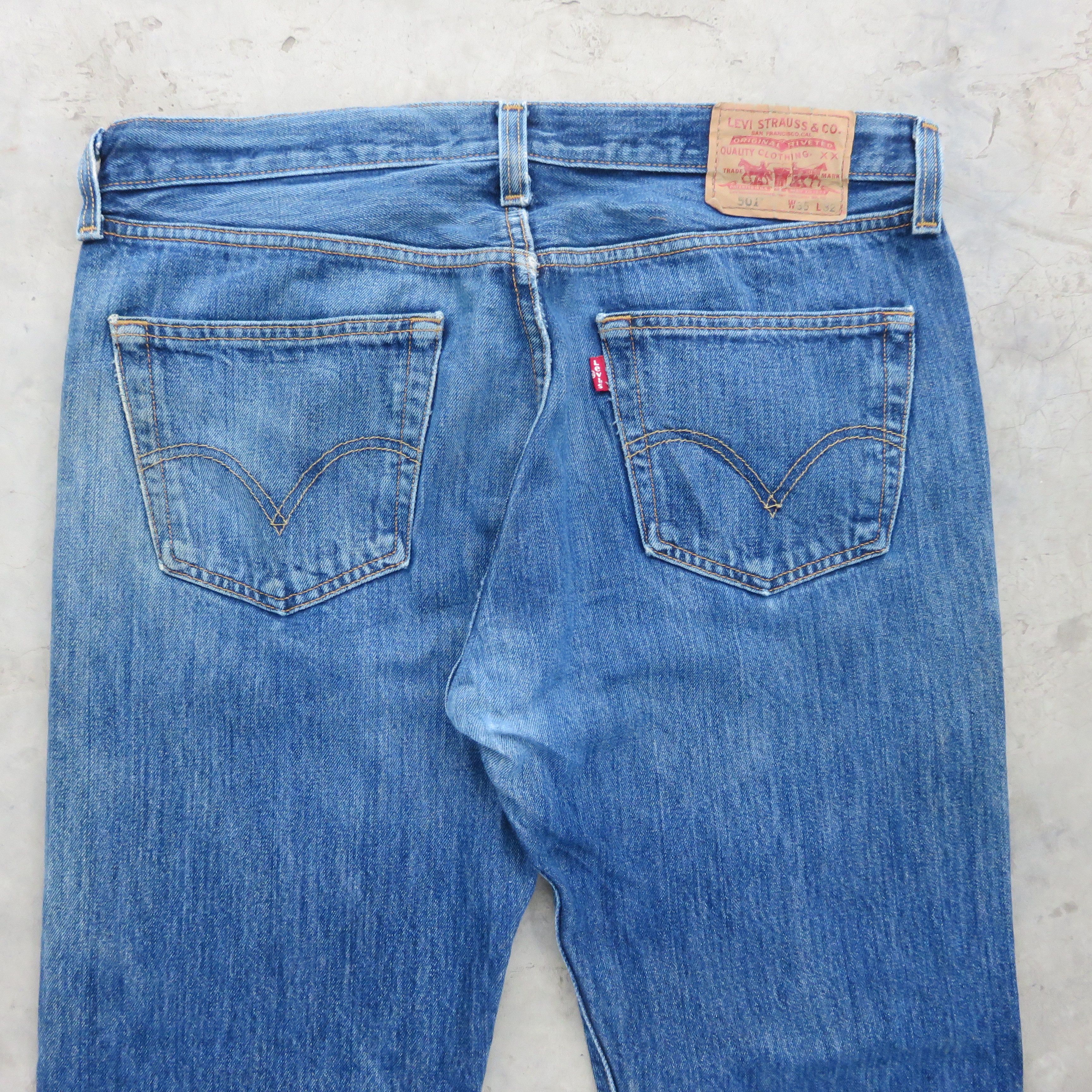 Levi's × Vintage Vintage 90s Levis 501 Denim Jeans 35X32 Size US 37 - 9 Thumbnail