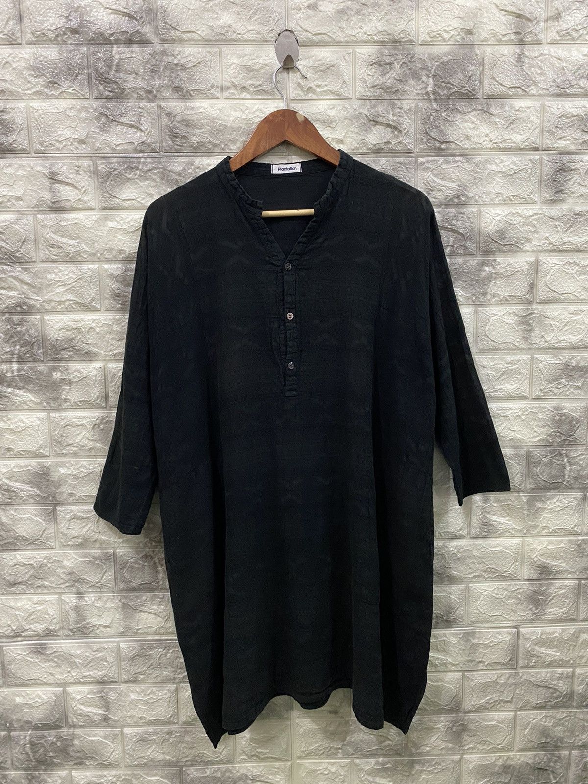Issey Miyake Plantation Black Cotton Blouse