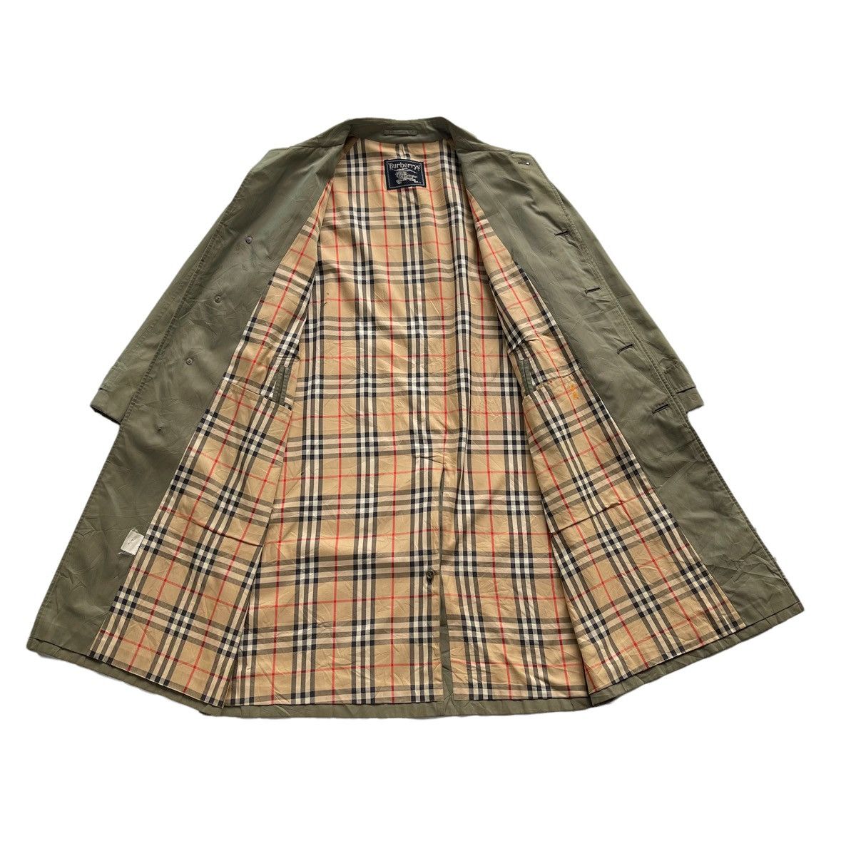 Burberry × Burberry Prorsum × Vintage Burberry Nova Check Olive Trench Coat Size US L / EU 52-54 / 3 - 2 Thumbnail