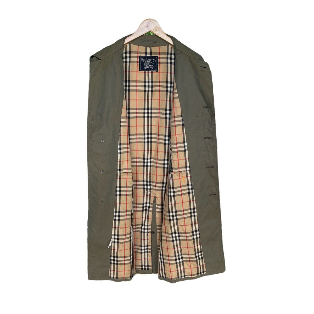 Burberry × Burberry Prorsum × Vintage Burberry Nova Check Olive Trench Coat Size US L / EU 52-54 / 3 - 7 Thumbnail