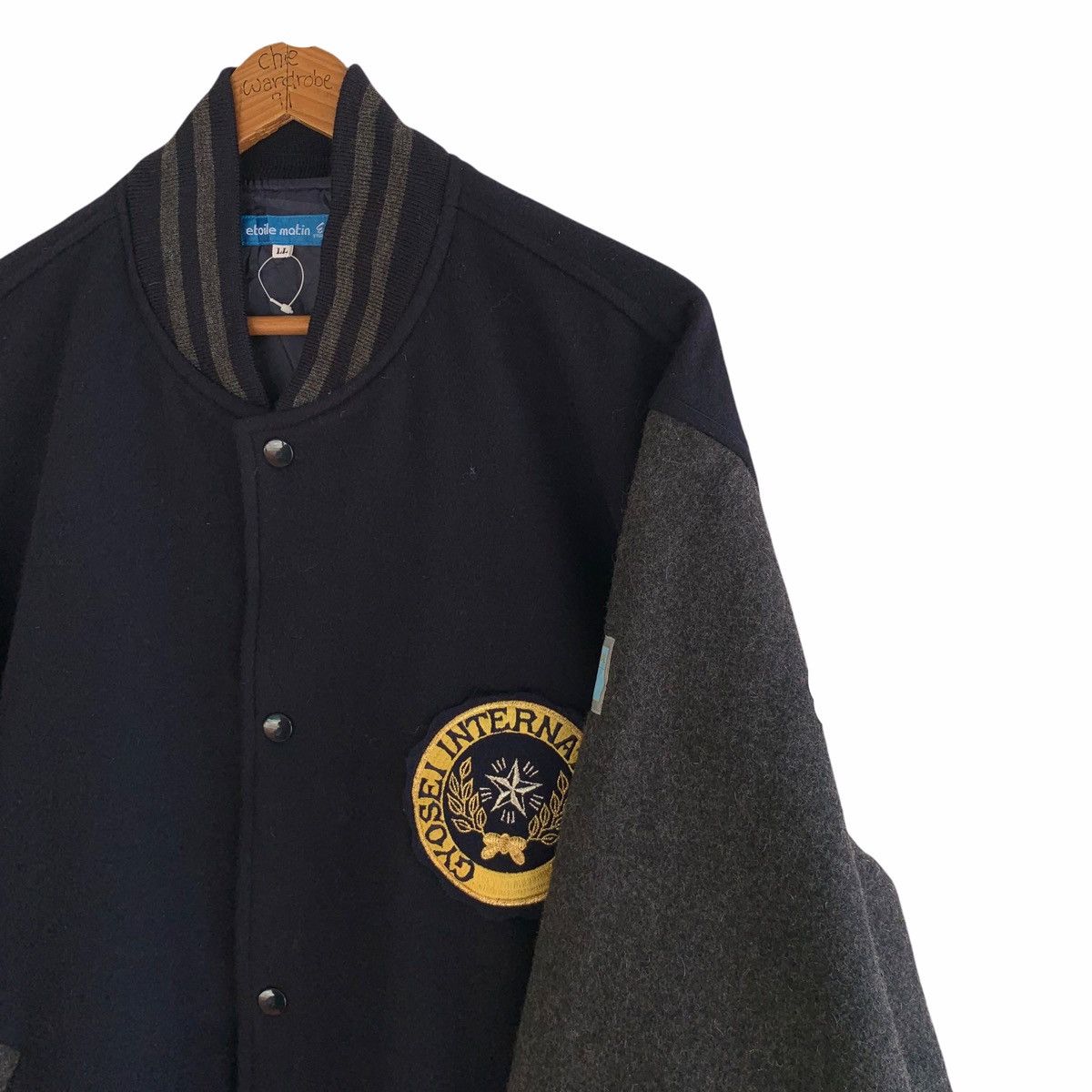 Japanese Brand Japan Gyosei International Wool Varsity Jacket Oversized Size US XL / EU 56 / 4 - 14 Thumbnail