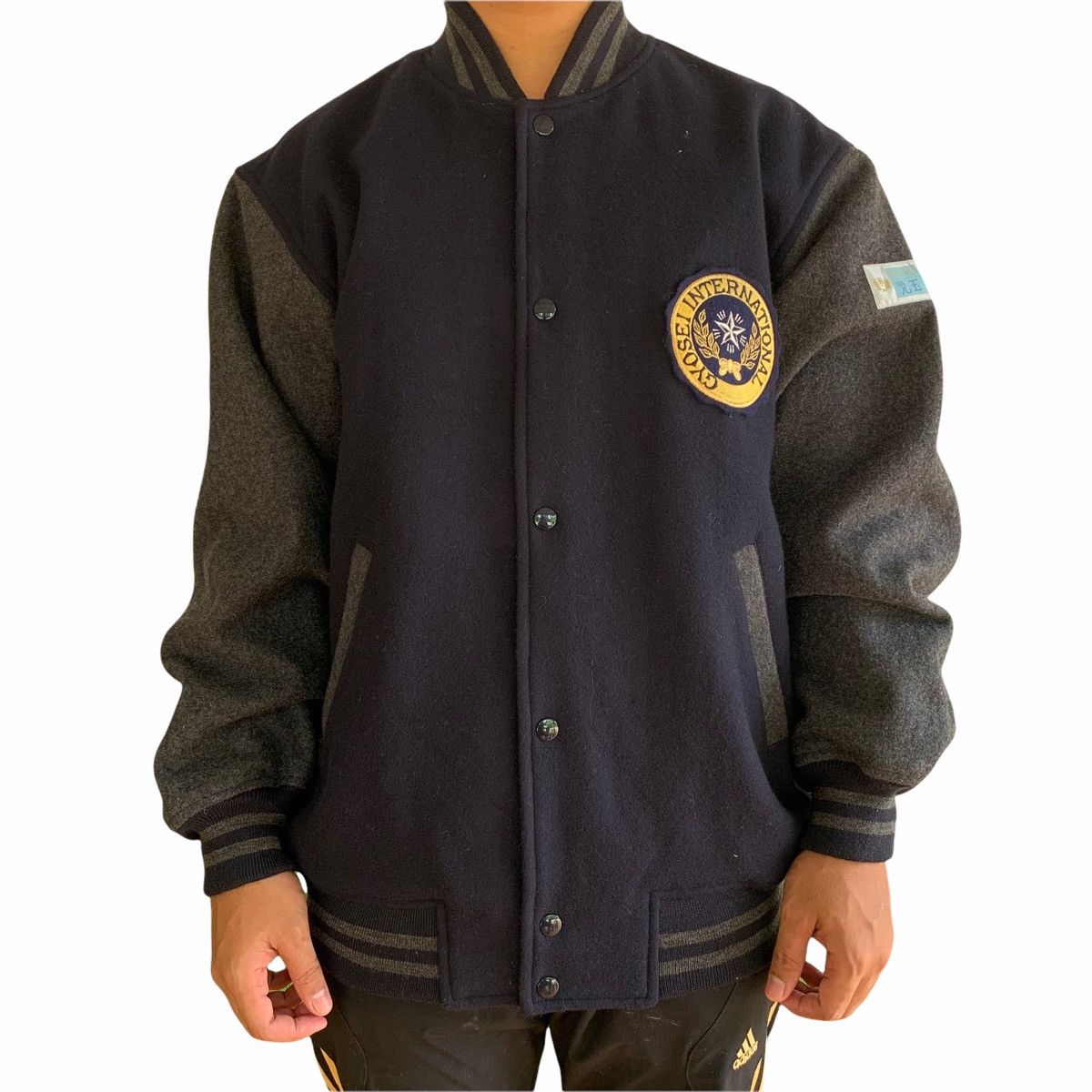 Japanese Brand Japan Gyosei International Wool Varsity Jacket Oversized Size US XL / EU 56 / 4 - 9 Thumbnail