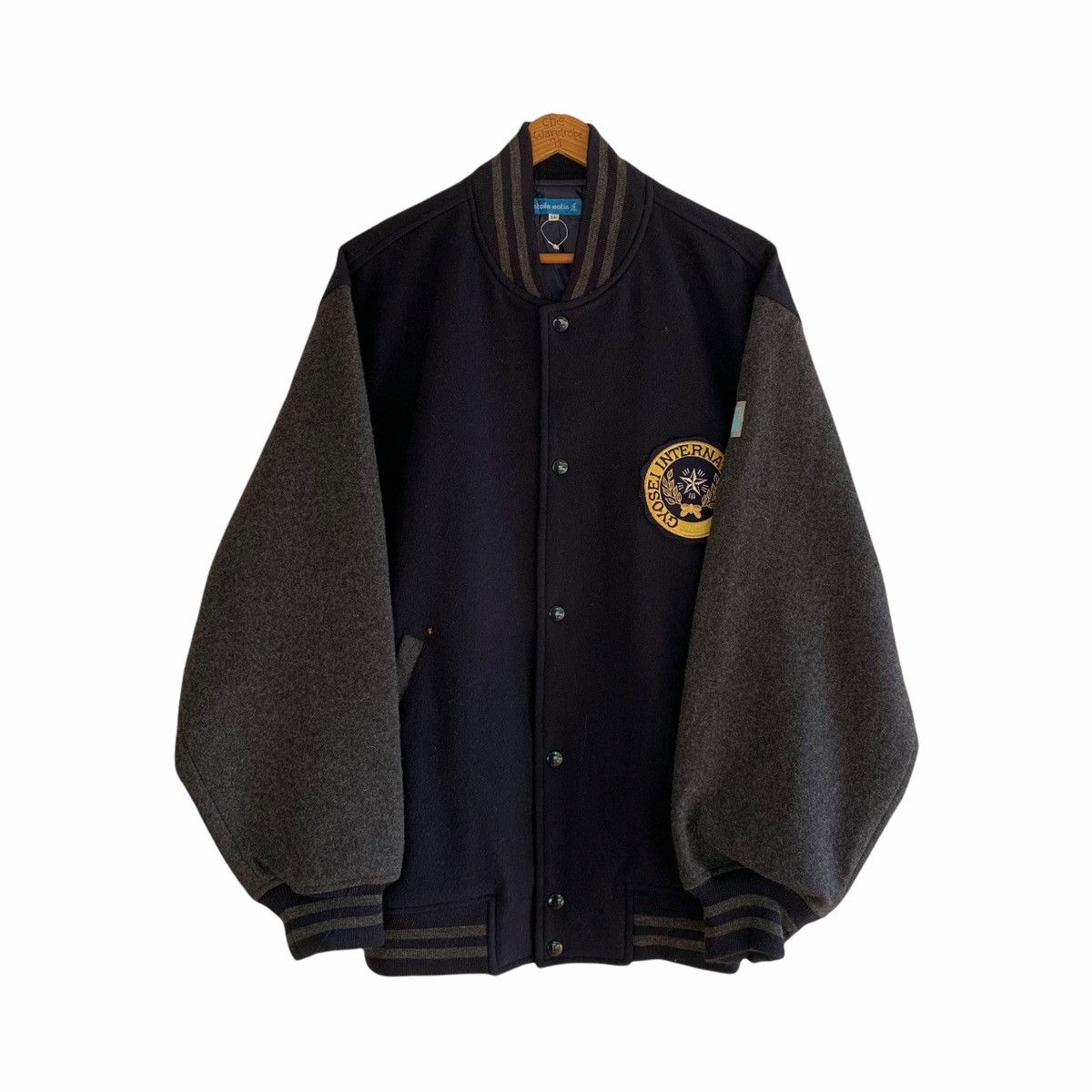 Japanese Brand Japan Gyosei International Wool Varsity Jacket Oversized Size US XL / EU 56 / 4 - 1 Thumbnail