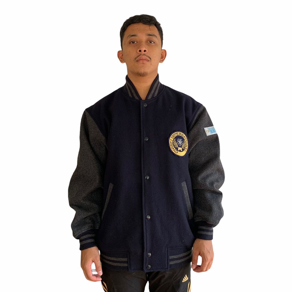 Japanese Brand Japan Gyosei International Wool Varsity Jacket Oversized Size US XL / EU 56 / 4 - 5 Thumbnail