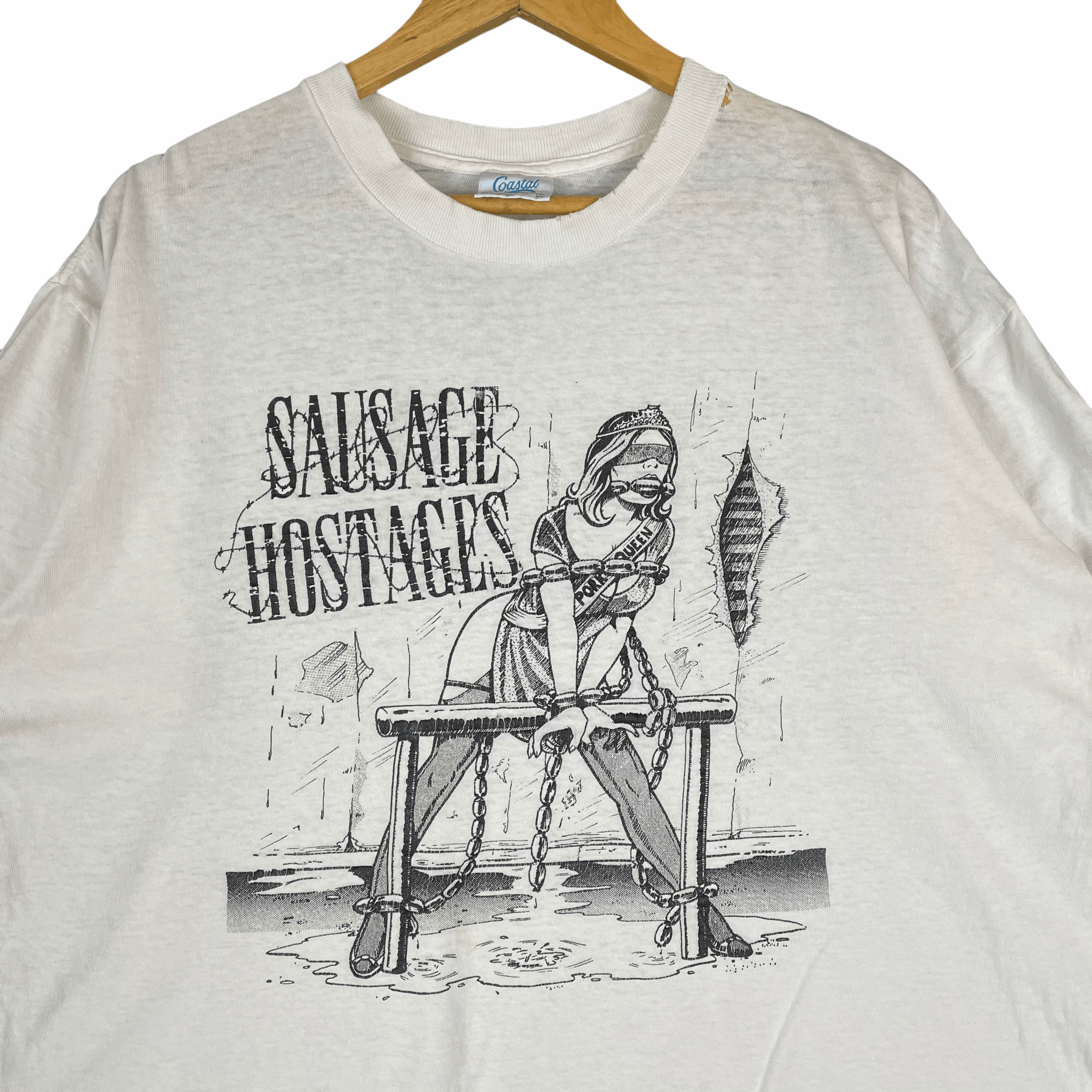 Band Tees Vintage 90s SAUSAGE HOSTAGES USA Punk Rock Band T Shirt Size US XL / EU 56 / 4 - 2 Thumbnail