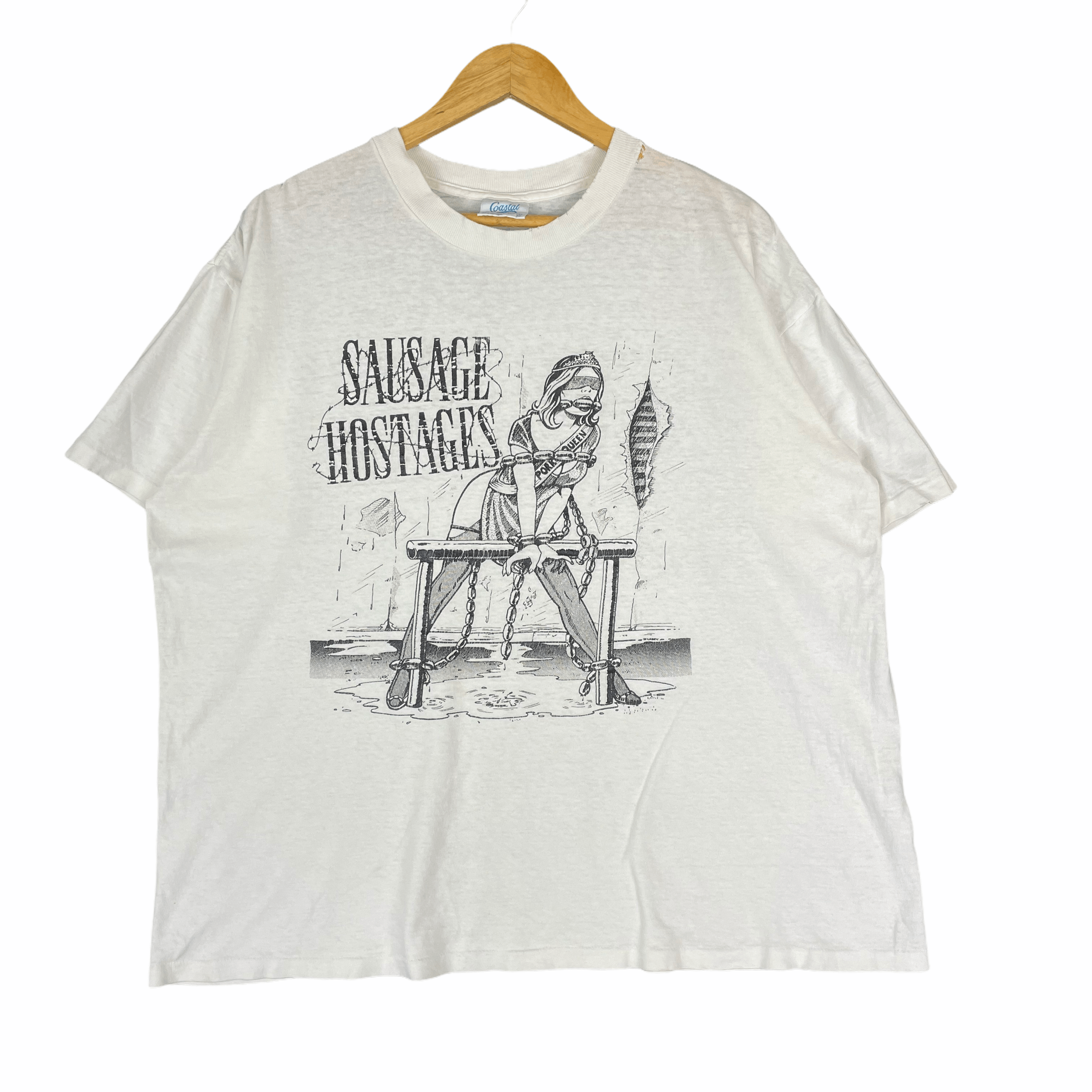 Band Tees Vintage 90s SAUSAGE HOSTAGES USA Punk Rock Band T Shirt Size US XL / EU 56 / 4 - 1 Thumbnail