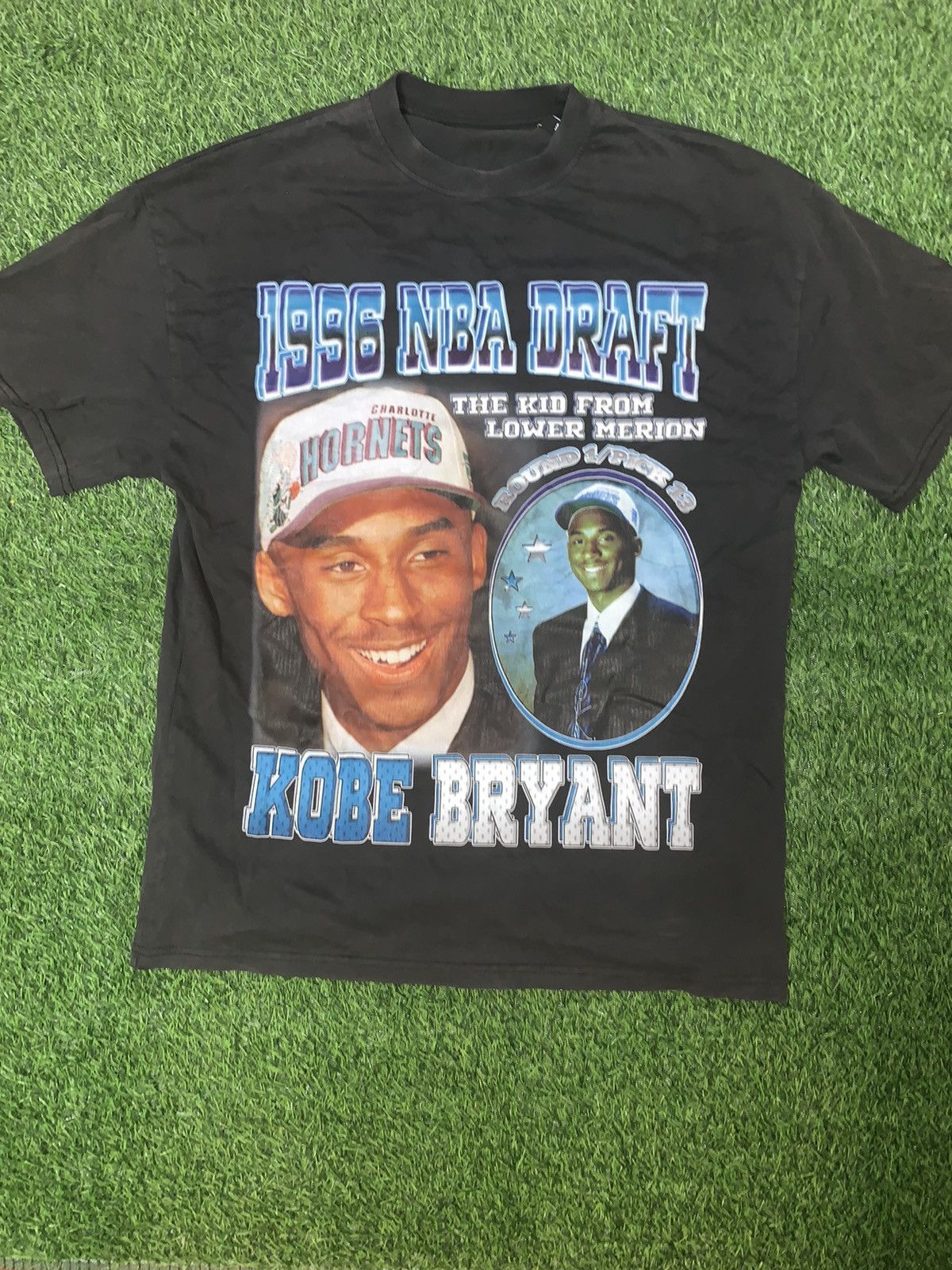 image of NBA x Vintage Kobe Bryant Draft Tee X Grace Court Co in Black, Men's (Size Medium)