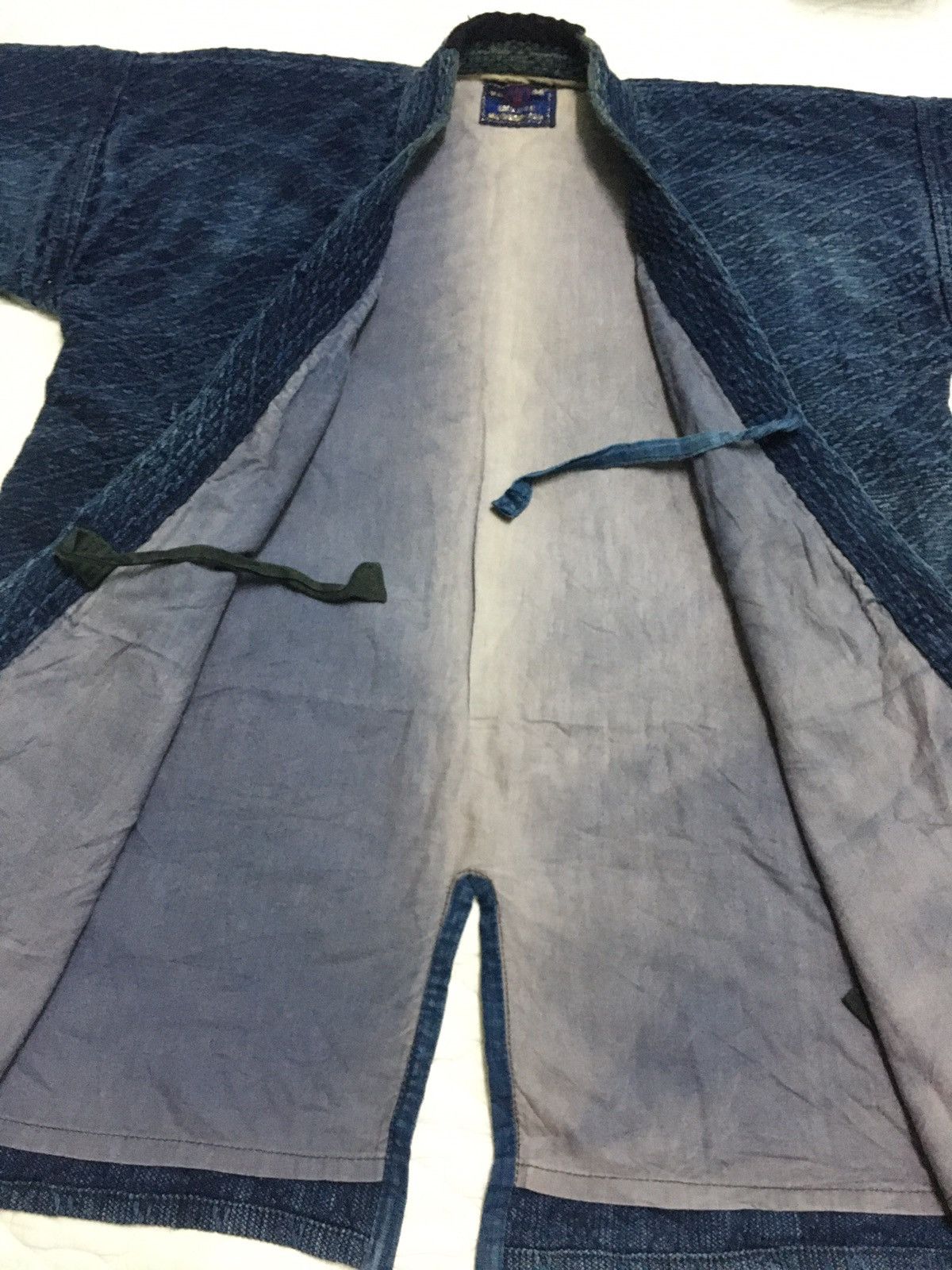 Indigo Indigo Dyed Sashiko Noragi Distressed Kimono Visvim Style Size US L / EU 52-54 / 3 - 9 Thumbnail