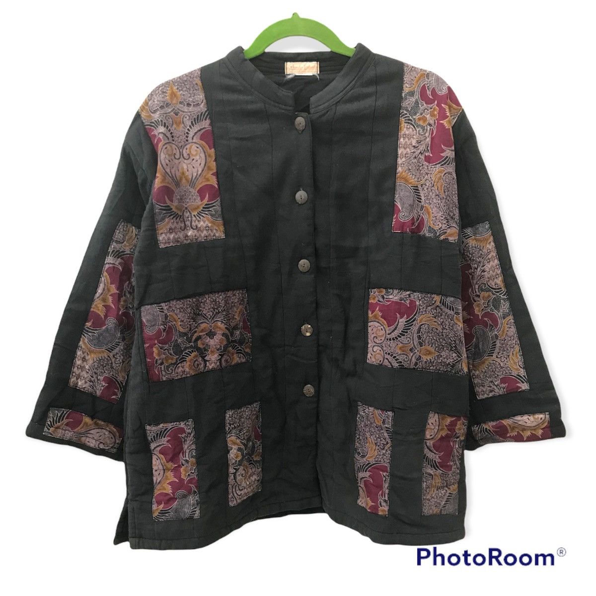 image of Ethnic Labels Native Patchwork Button Up Jacket, Men's (Size Large)