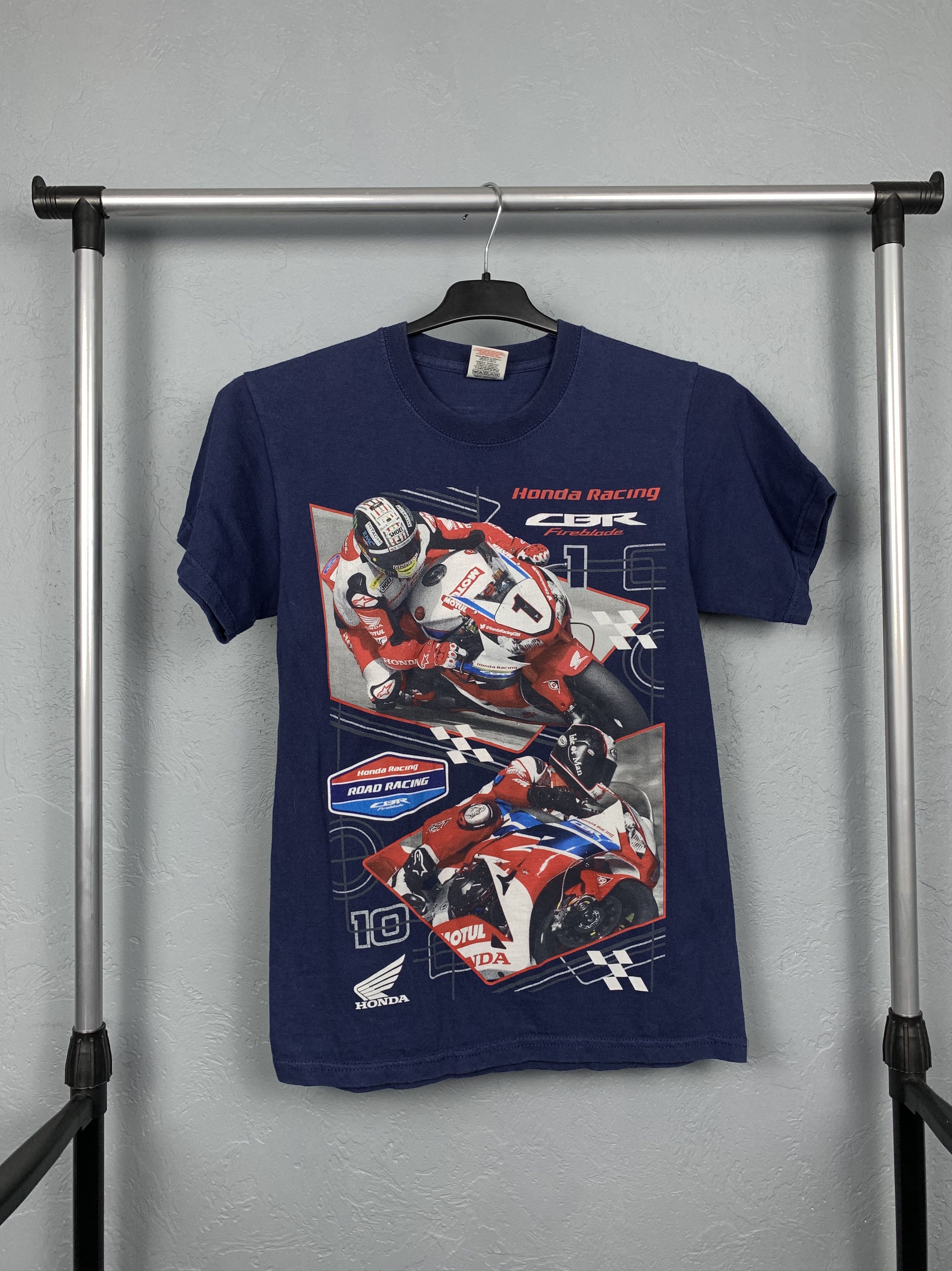 Honda × Vintage Honda CBR Vintage Racing Team Mens Crew Neck T-Shirt Tee Size US S / EU 44-46 / 1 - 1 Thumbnail