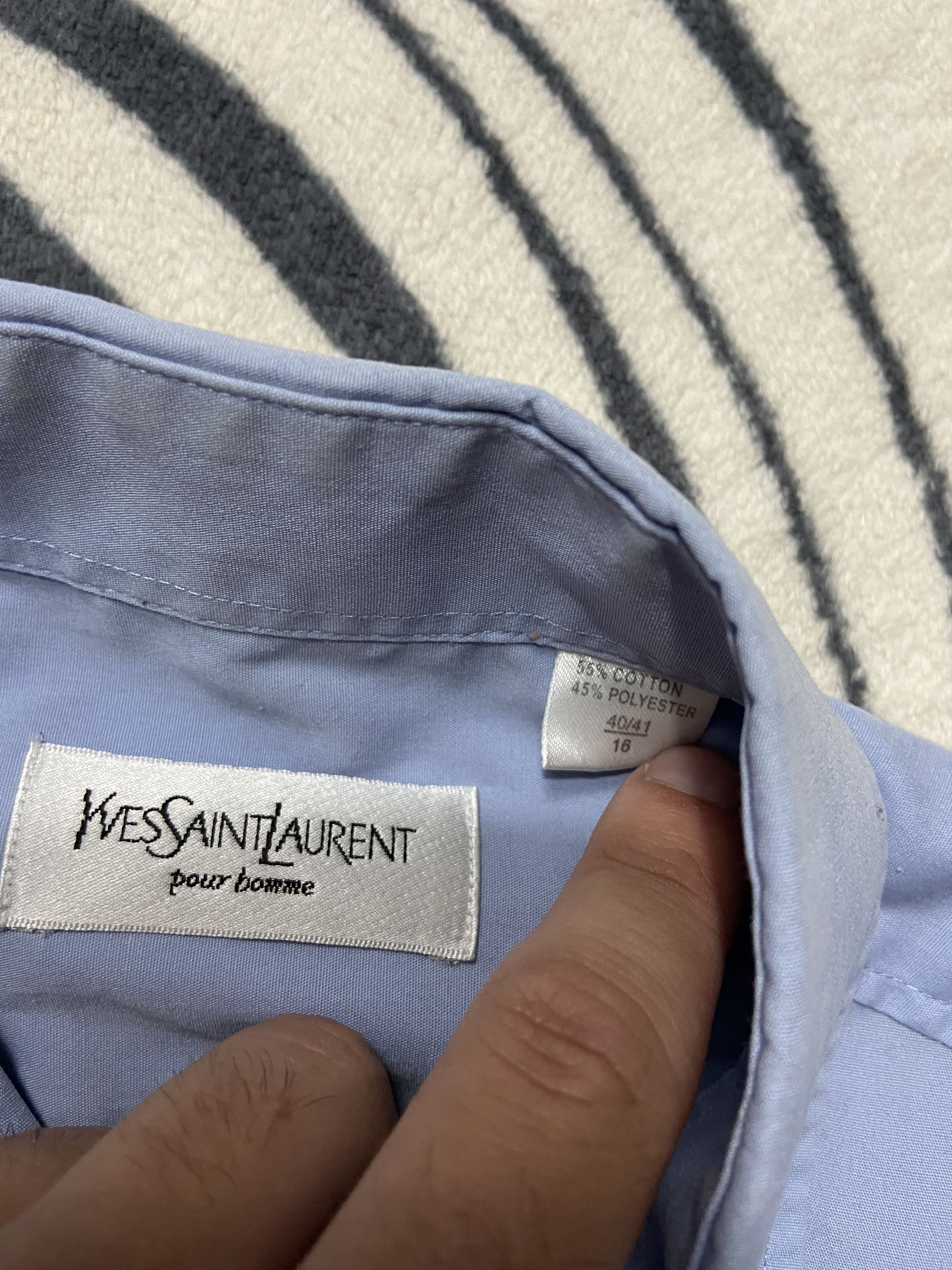 Yves Saint Laurent Yves Saint Laurent YSL Men's Long Sleeve Shirt on cuffkins Size US XL / EU 56 / 4 - 4 Thumbnail