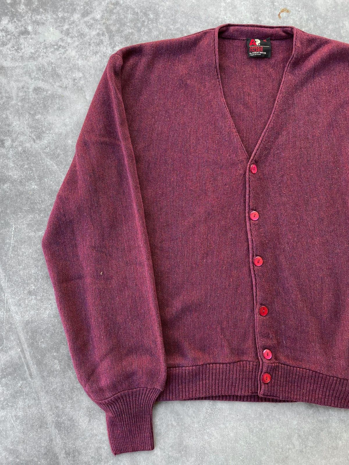 Vintage Vintage 70's Maroon Red Acrylic Cardigan Size US L / EU 52-54 / 3 - 2 Thumbnail